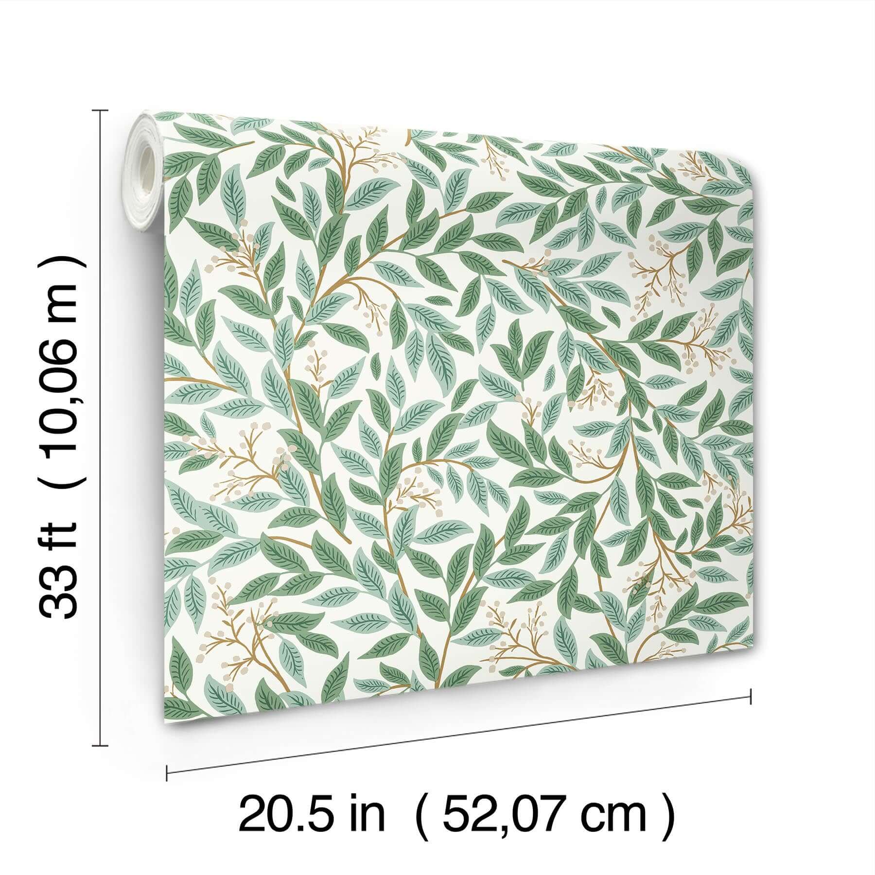 willowberry-wallpaper-emerald-white-york-wallcoverings-rf7464 - York Wallcoverings Wallpaper