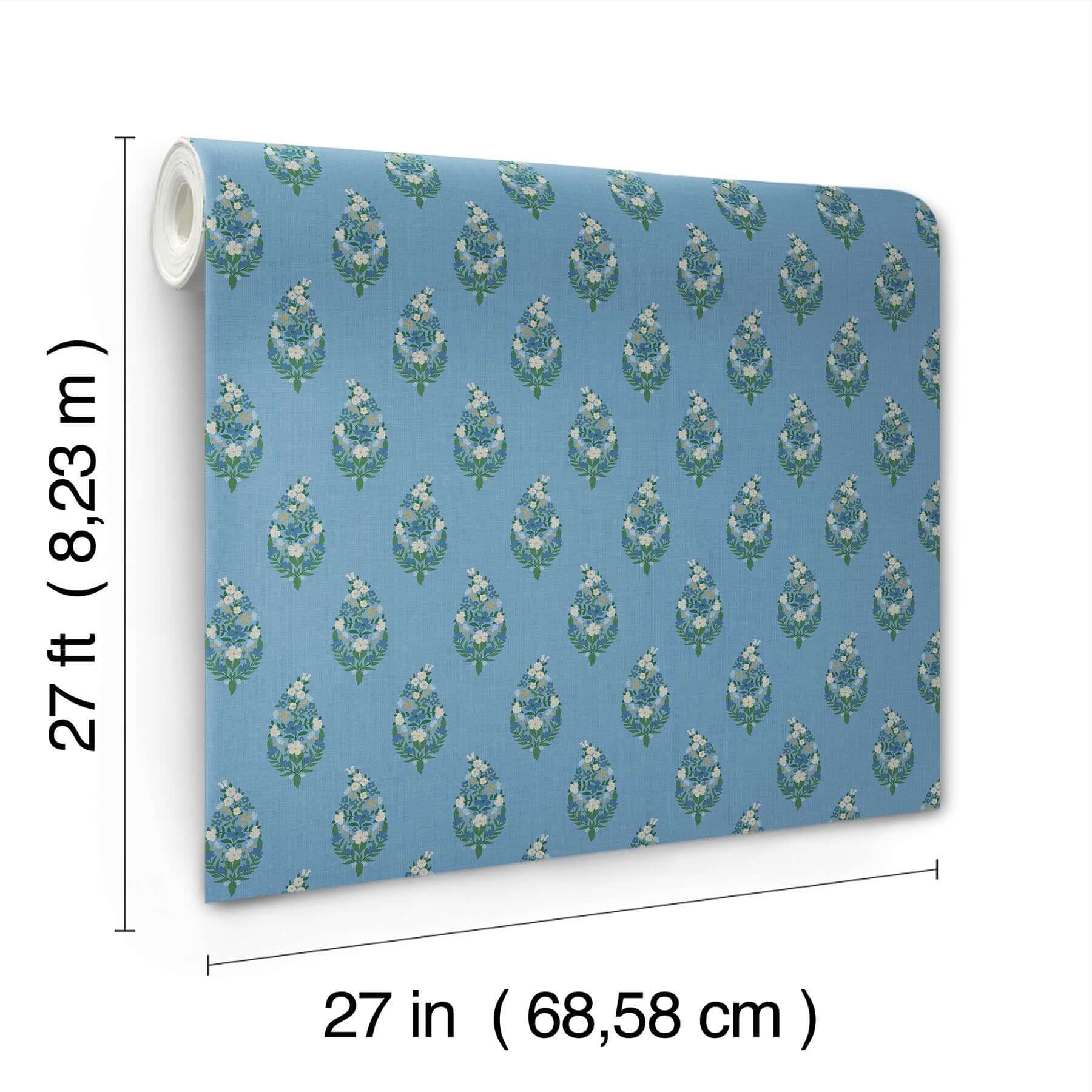 paisley-wallpaper-blue-york-wallcoverings-rf7473 - York Wallcoverings Wallpaper