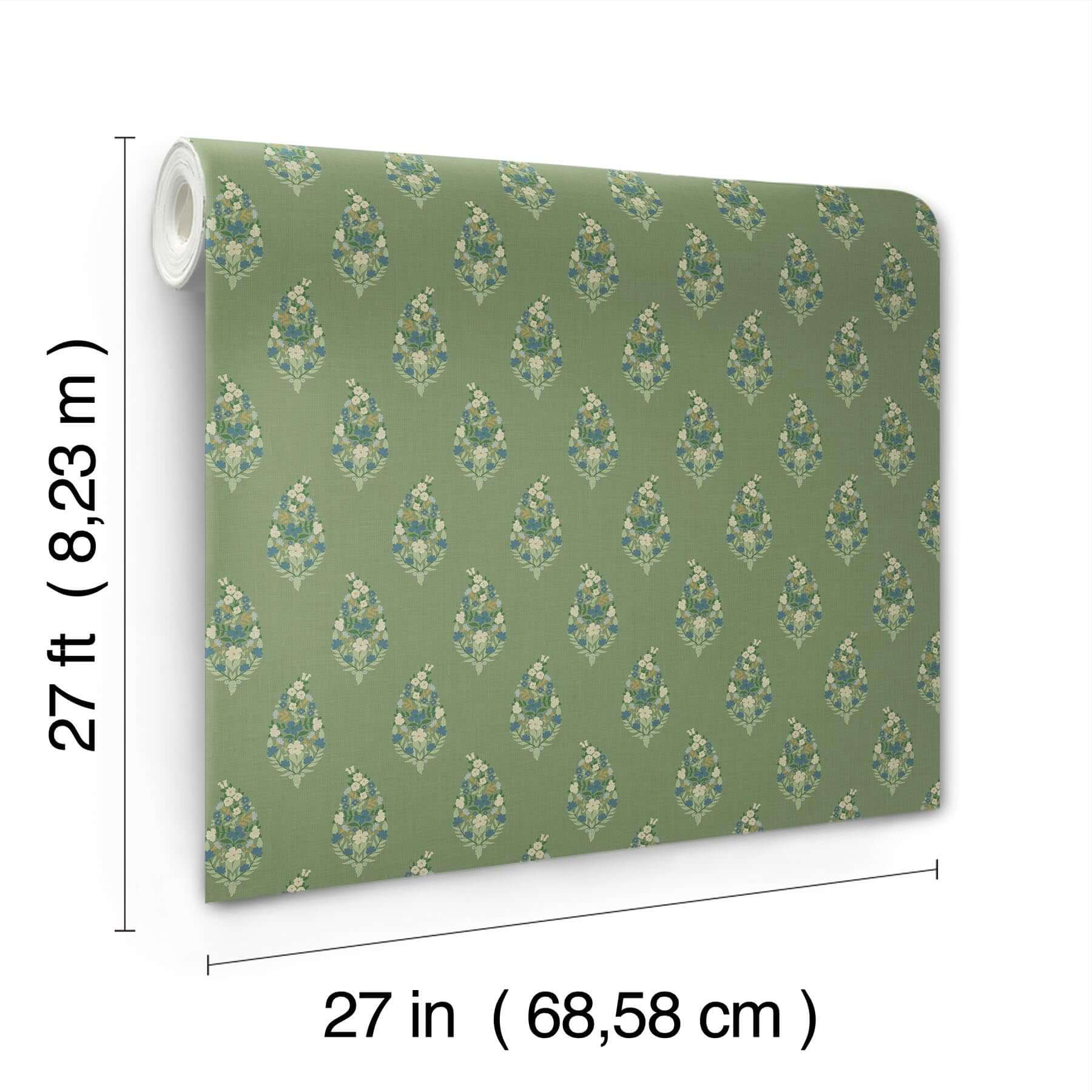 paisley-wallpaper-green-york-wallcoverings-rf7471 - York Wallcoverings Wallpaper