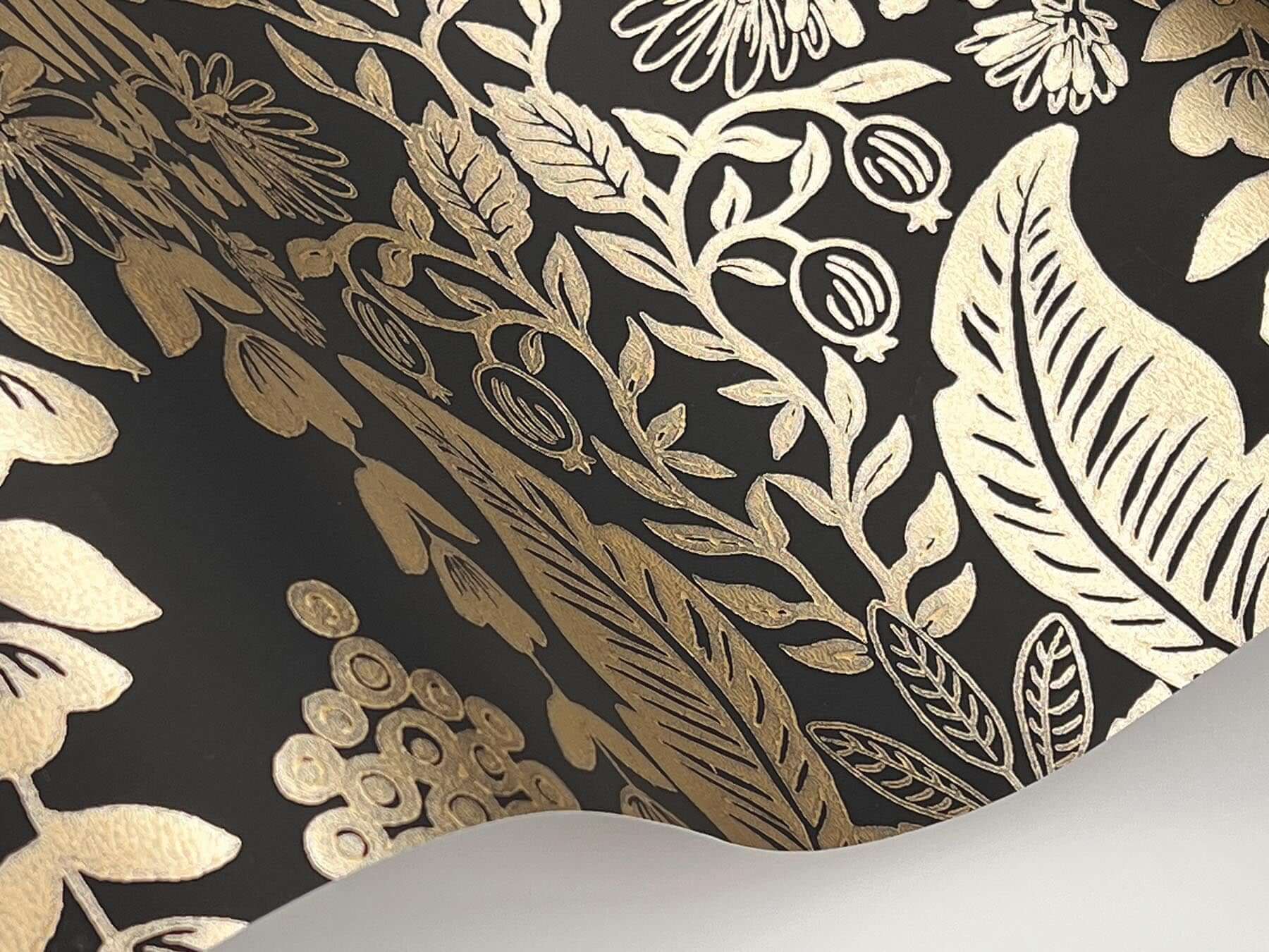 pineapple-damask-wallpaper-black-gold-york-wallcoverings-rf7483 - York Wallcoverings Wallpaper