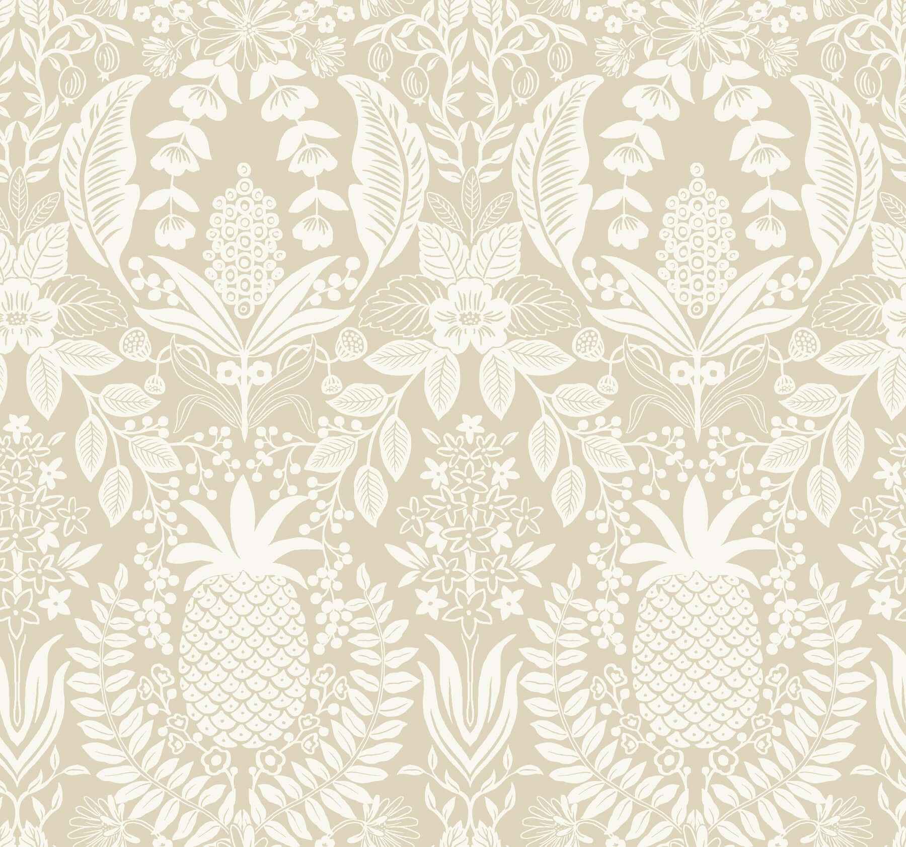 Pineapple Damask Linen Wallpaper - York Wallcoverings - RF7485 - York Wallcoverings Wallpaper