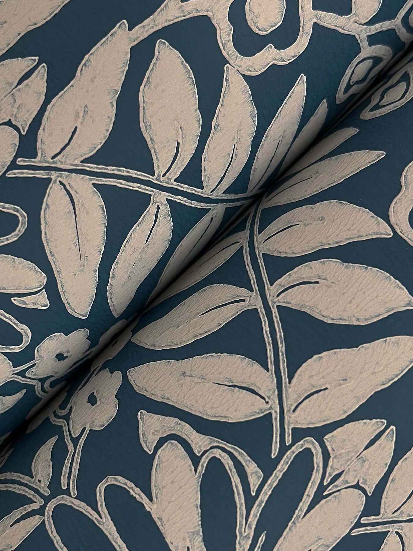 Pineapple Damask Navy Wallpaper - York Wallcoverings - RF7486 - York Wallcoverings Wallpaper