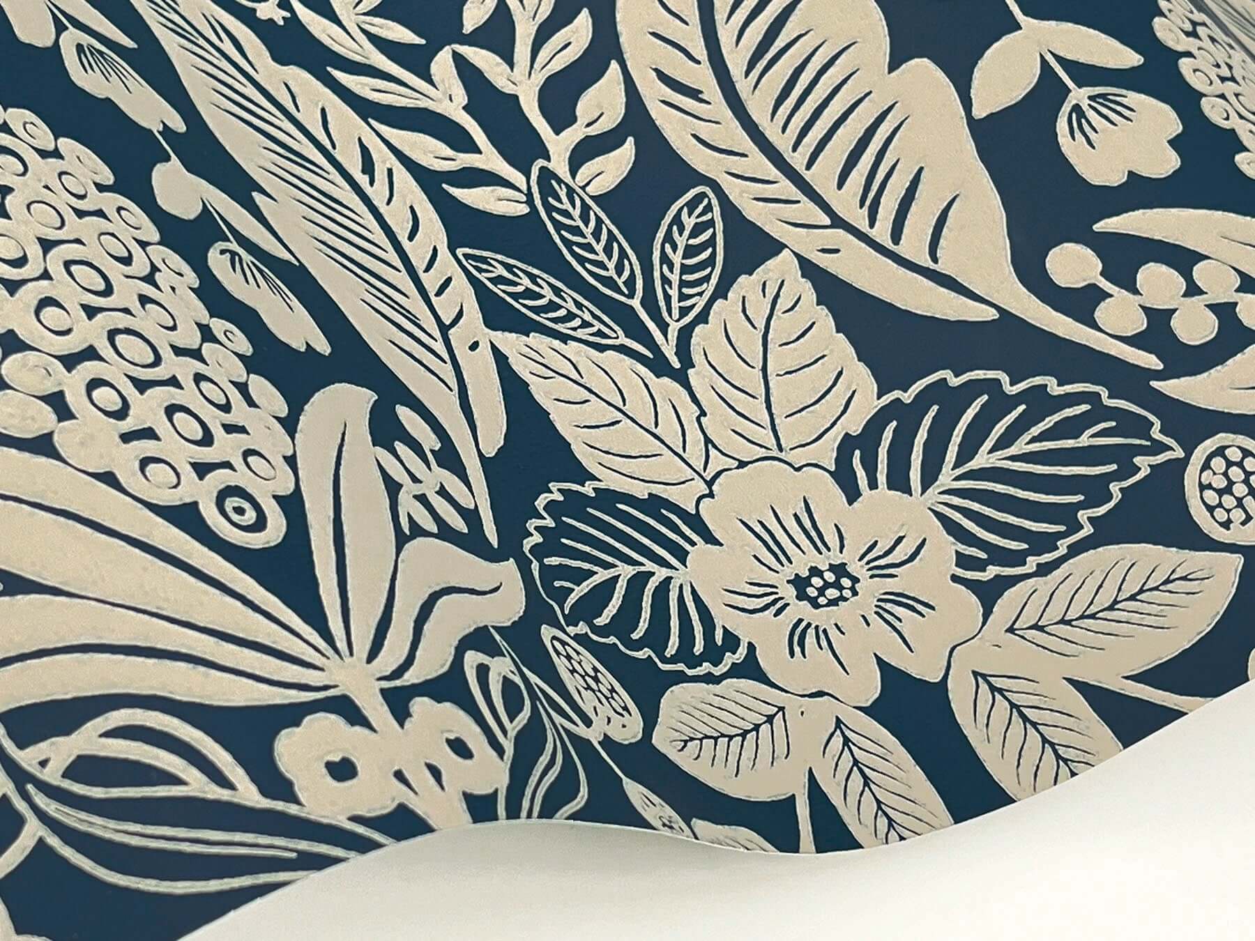 pineapple-damask-wallpaper-navy-york-wallcoverings-rf7486 - York Wallcoverings Wallpaper