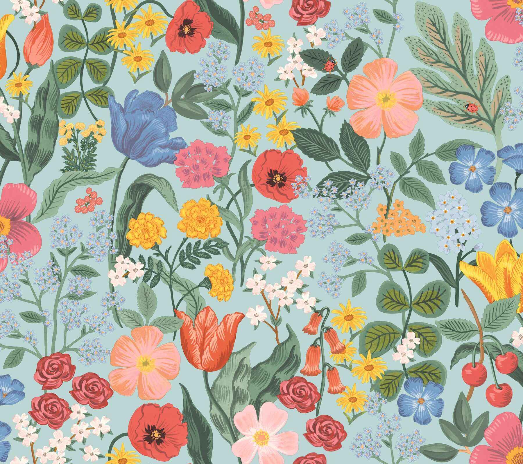 Blossom Light Blue Wallpaper - York Wallcoverings - RF7493