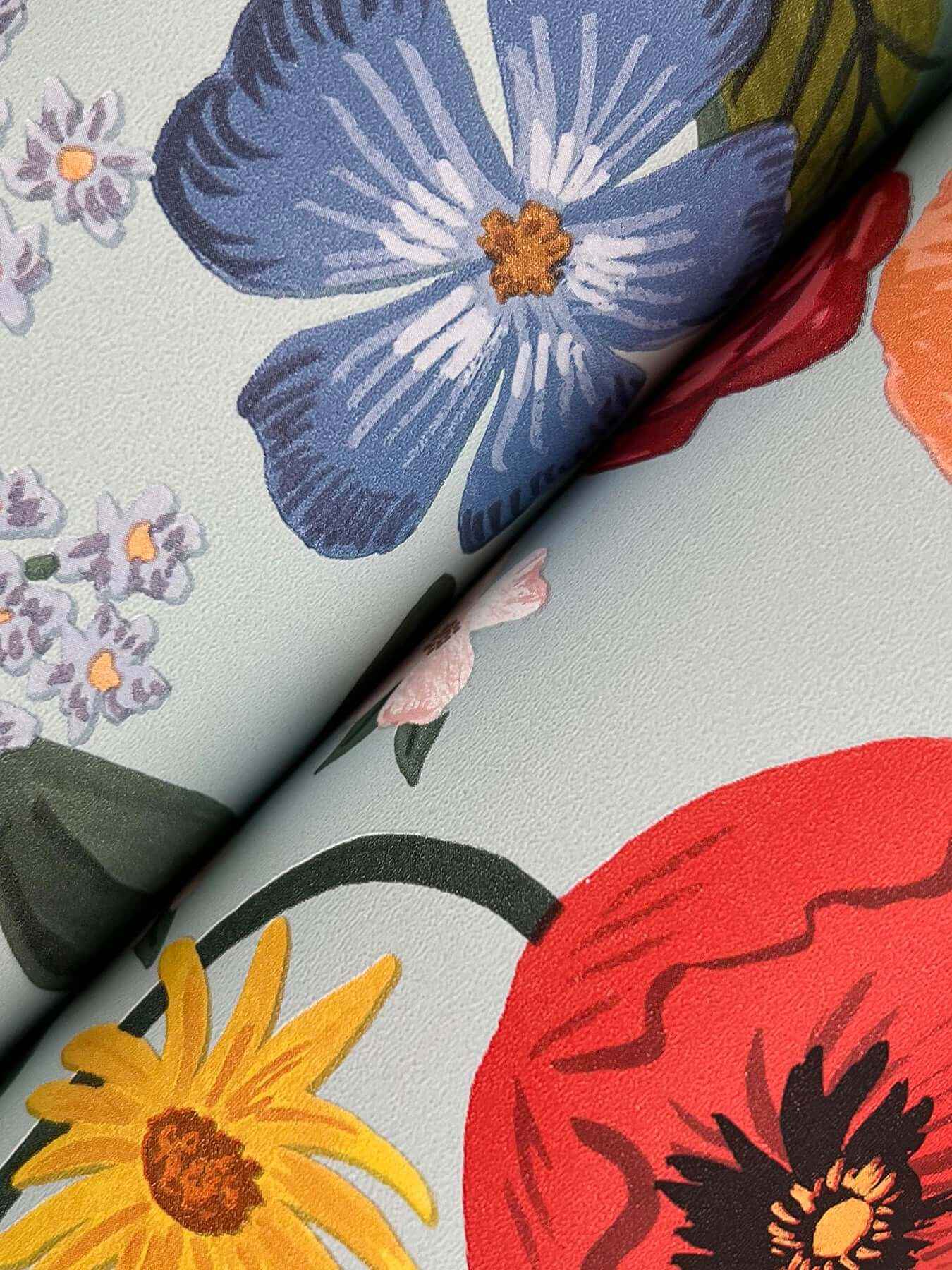 Blossom Light Blue Wallpaper - York Wallcoverings - RF7493 - York Wallcoverings Wallpaper