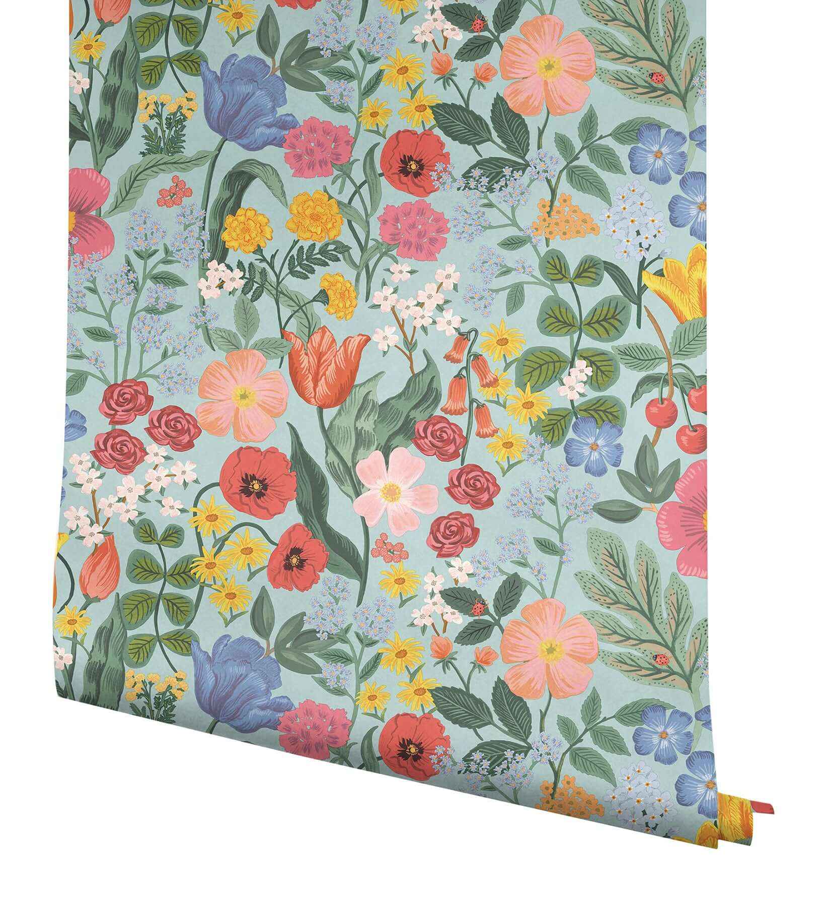 Blossom Light Blue Wallpaper - York Wallcoverings - RF7493 - York Wallcoverings Wallpaper
