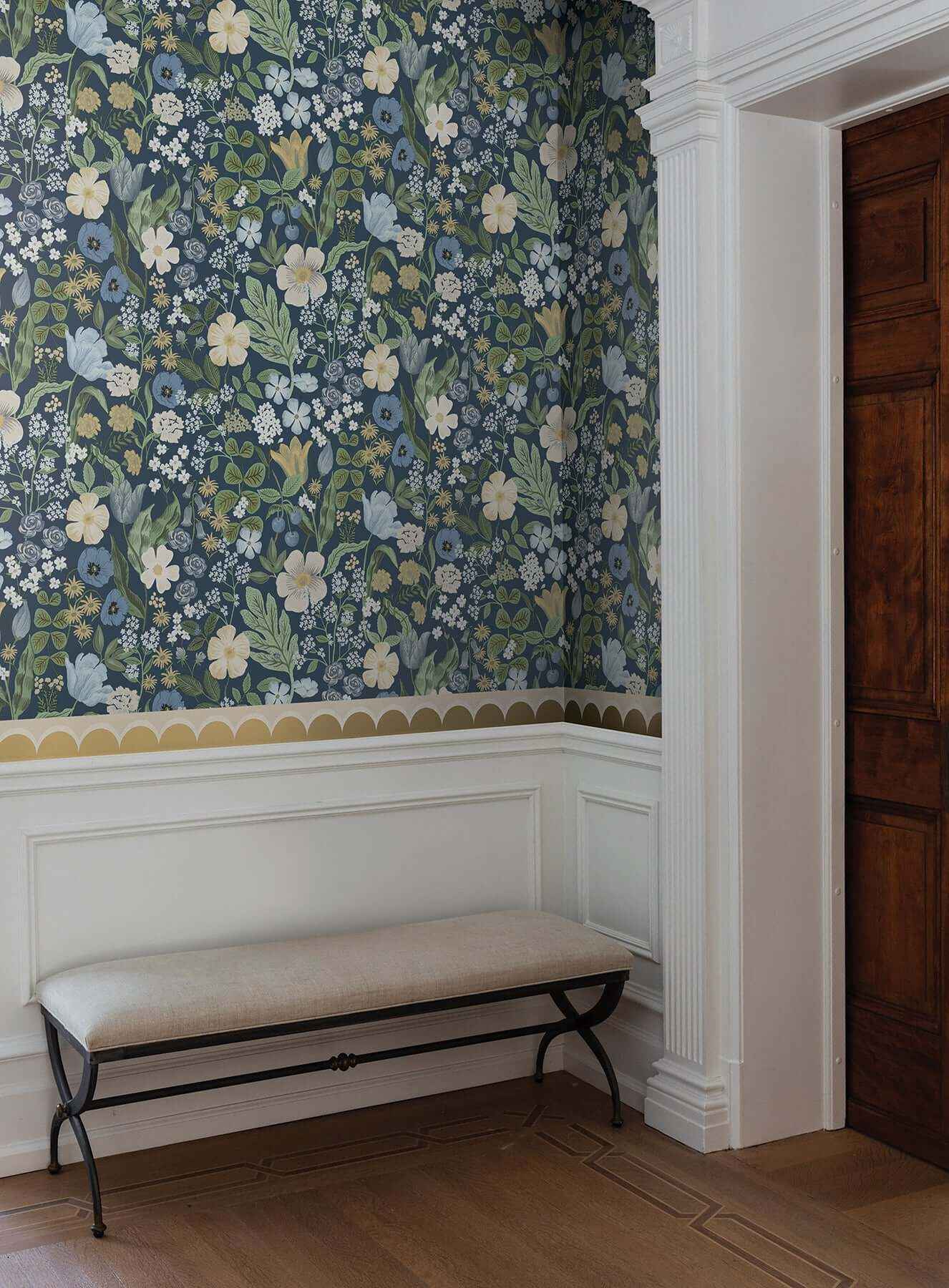 Blossom Navy Wallpaper - York Wallcoverings - RF7494 - York Wallcoverings Wallpaper