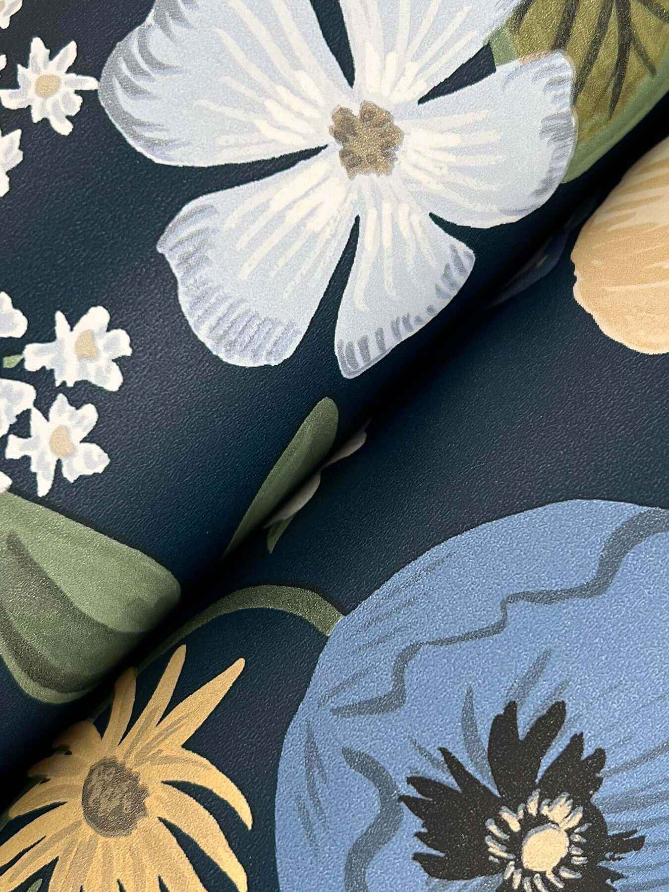 Blossom Navy Wallpaper - York Wallcoverings - RF7494 - York Wallcoverings Wallpaper