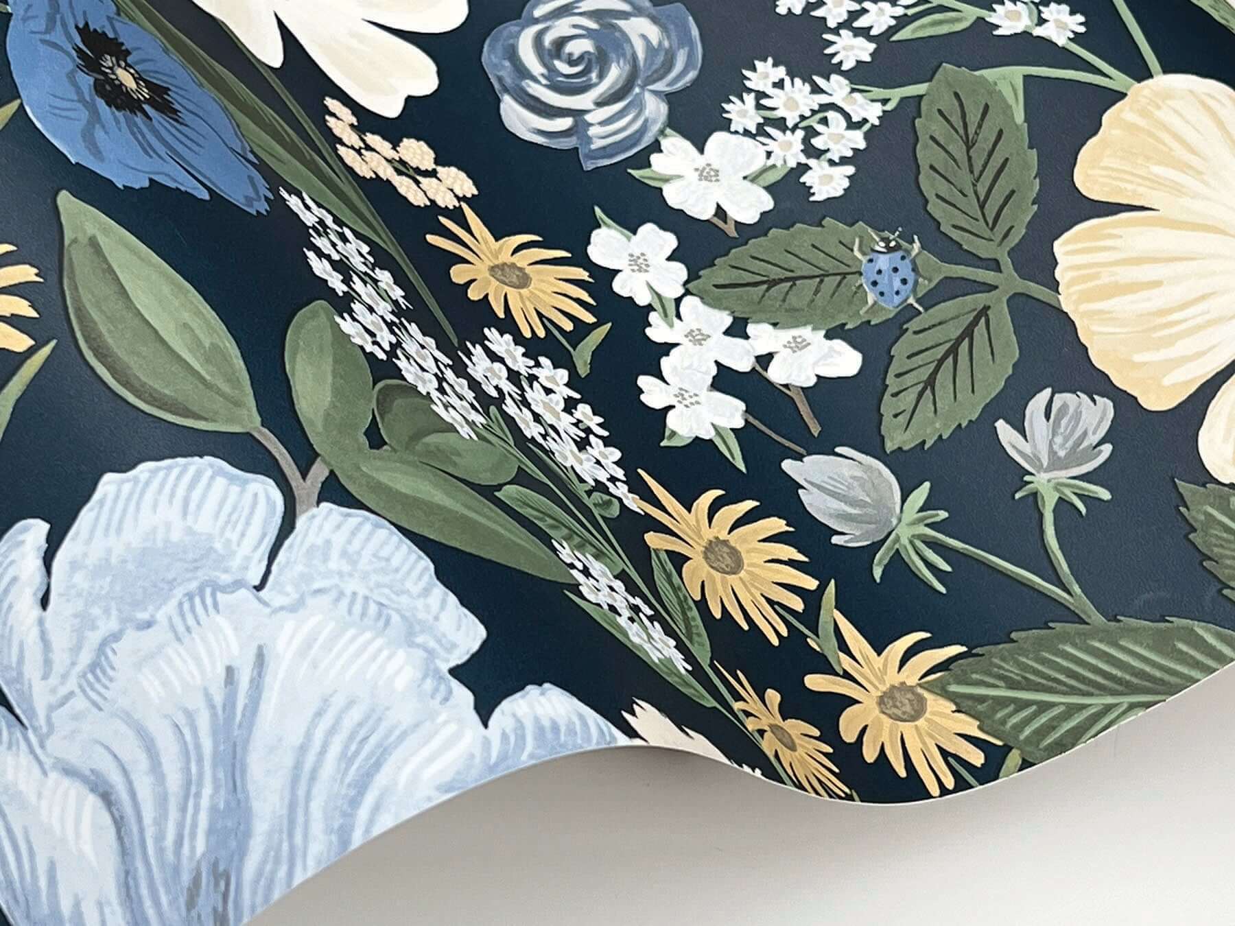 blossom-wallpaper-navy-york-wallcoverings-rf7494 - York Wallcoverings Wallpaper