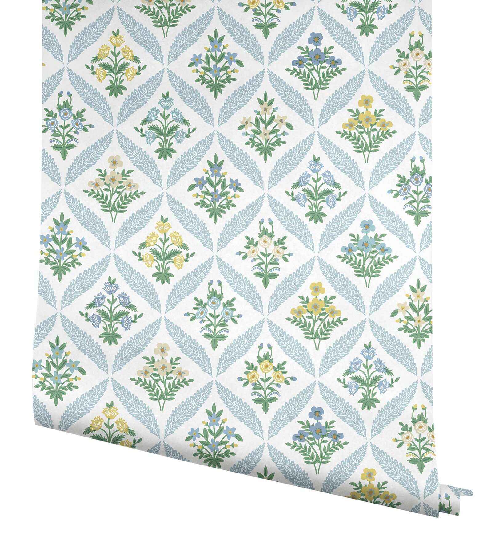 Estee Garden Blue Wallpaper - York Wallcoverings - RF7514 - York Wallcoverings Wallpaper