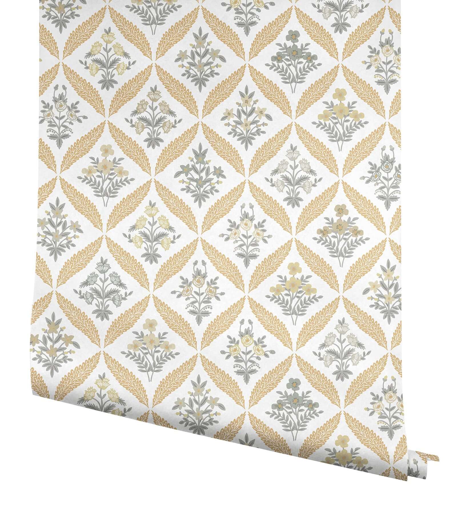 estee-garden-wallpaper-gold-multi-york-wallcoverings-rf7511 - York Wallcoverings Wallpaper