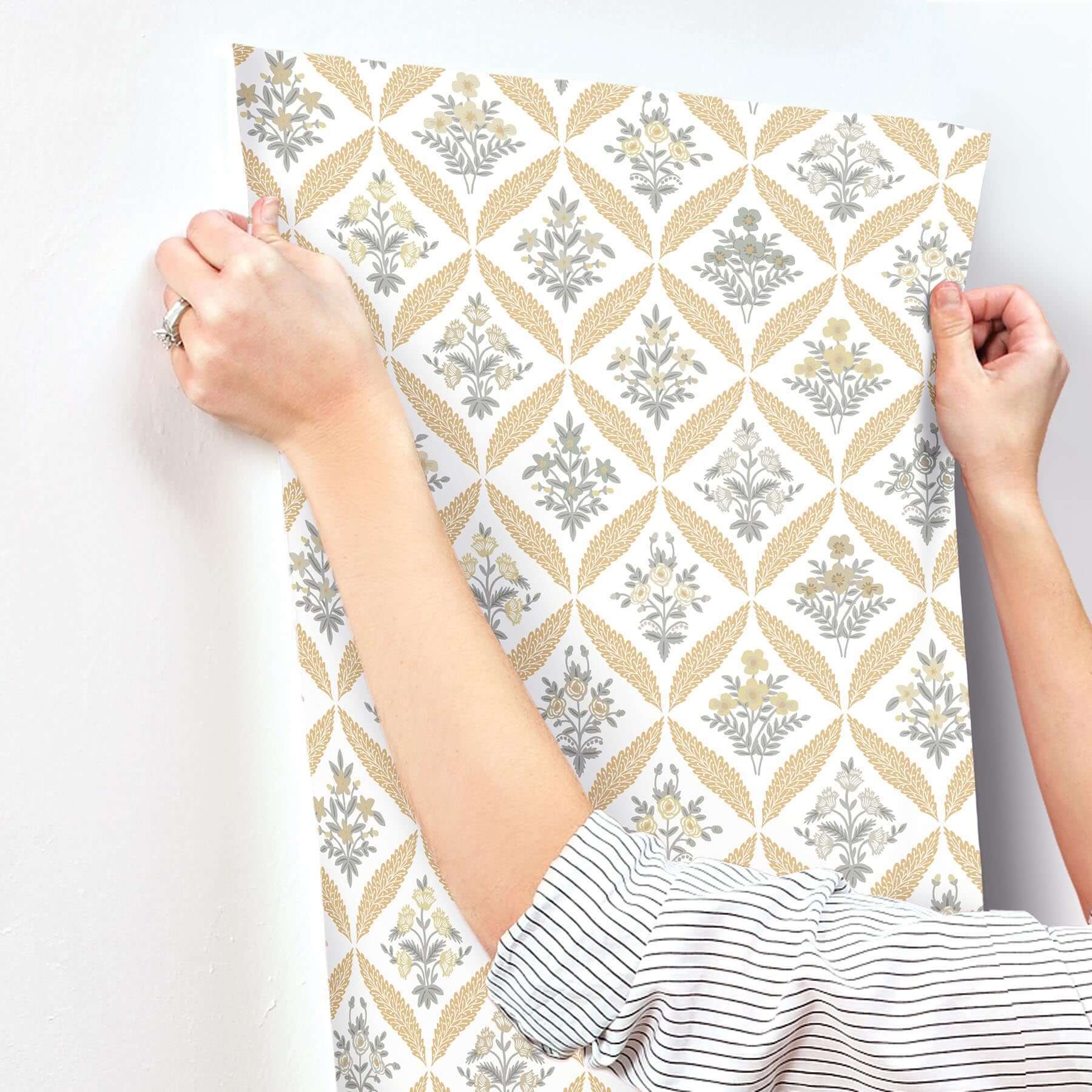 estee-garden-wallpaper-gold-multi-york-wallcoverings-rf7511 - York Wallcoverings Wallpaper