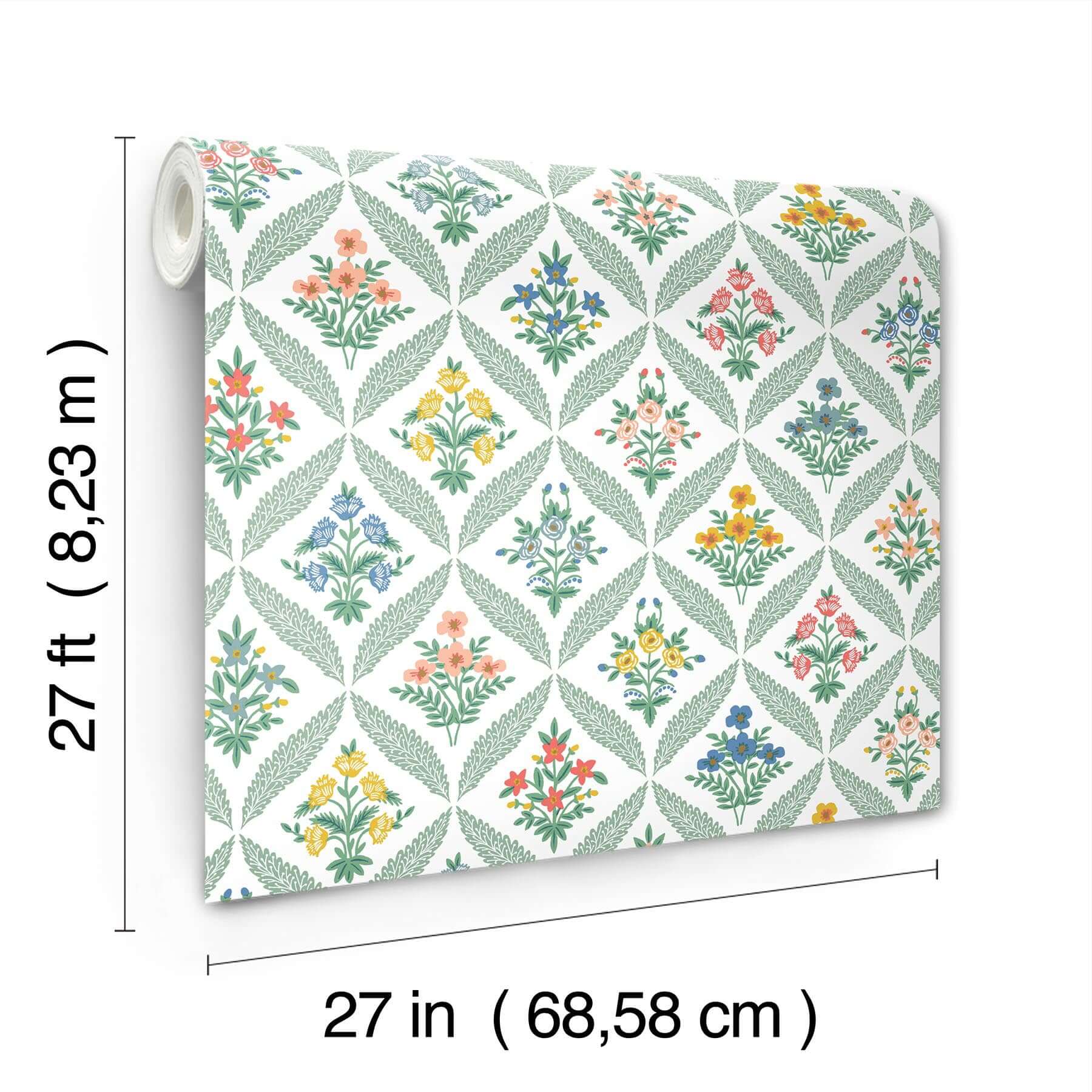 estee-garden-wallpaper-sage-multi-york-wallcoverings-rf7513 - York Wallcoverings Wallpaper