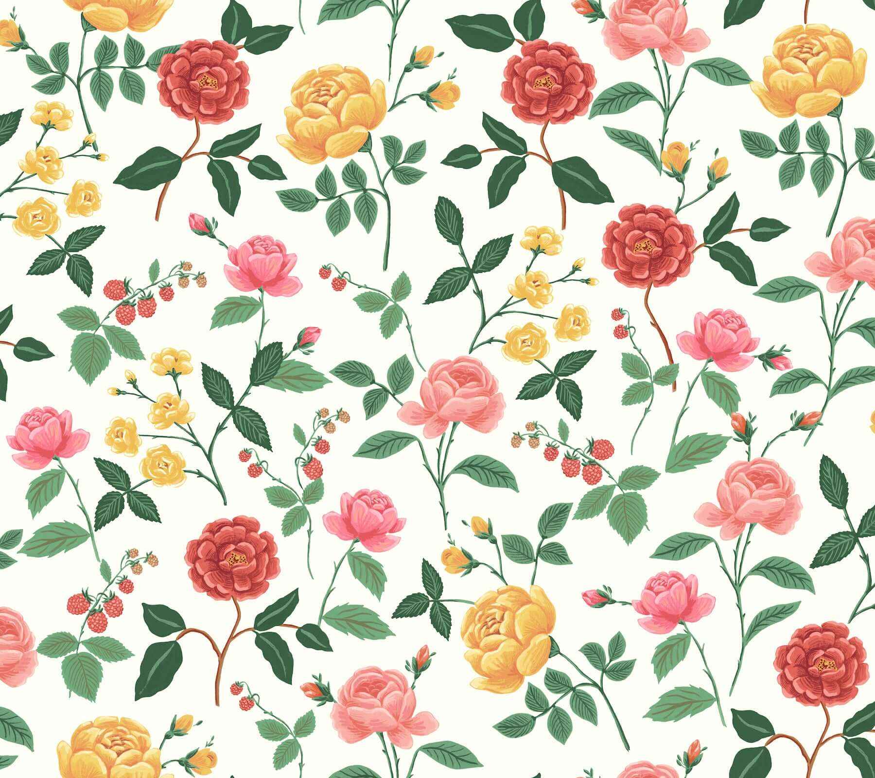 Roses Blush Wallpaper - York Wallcoverings - RF7546