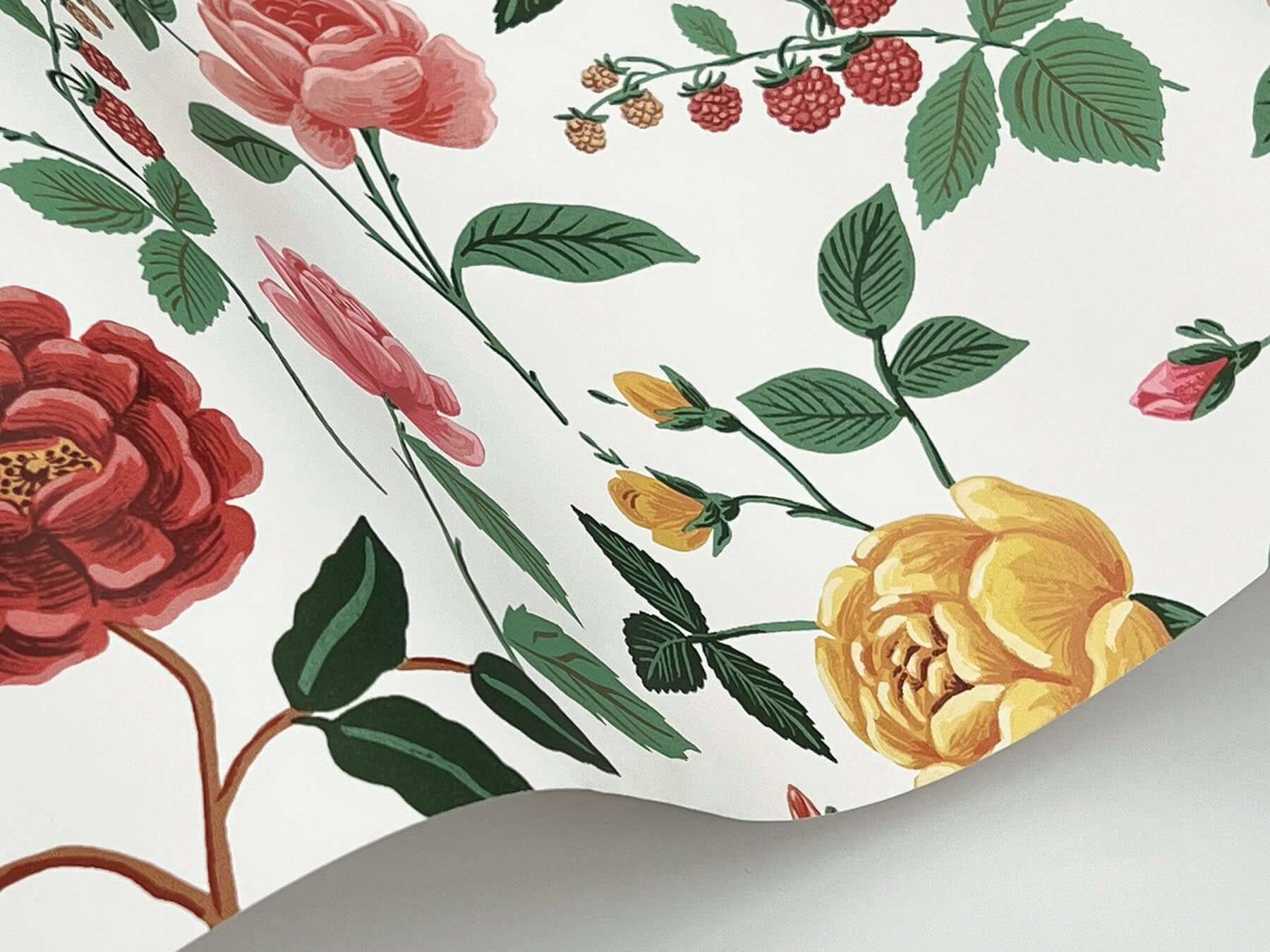 roses-wallpaper-white-blush-york-wallcoverings-rf7546 - York Wallcoverings Wallpaper