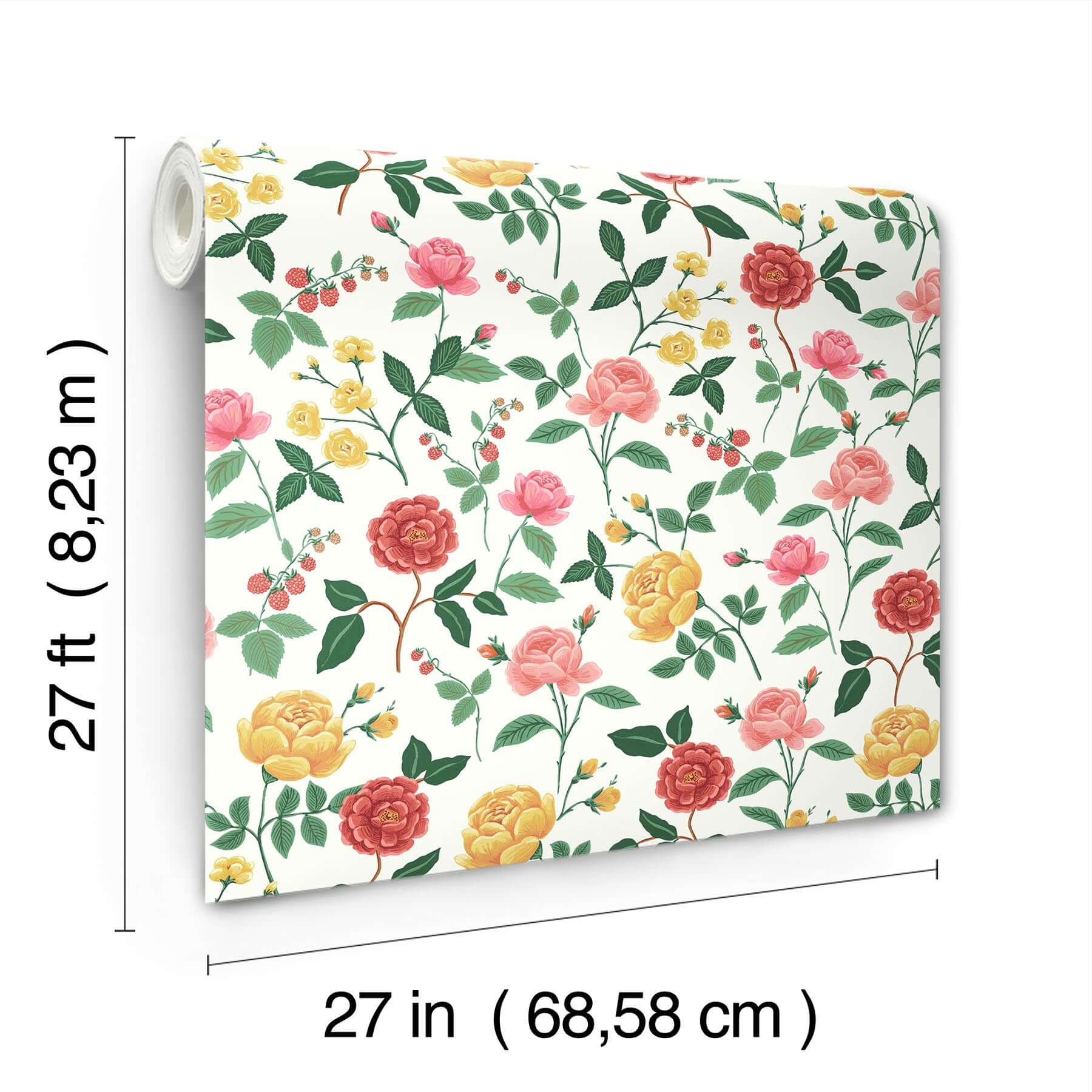 roses-wallpaper-white-blush-york-wallcoverings-rf7546 - York Wallcoverings Wallpaper
