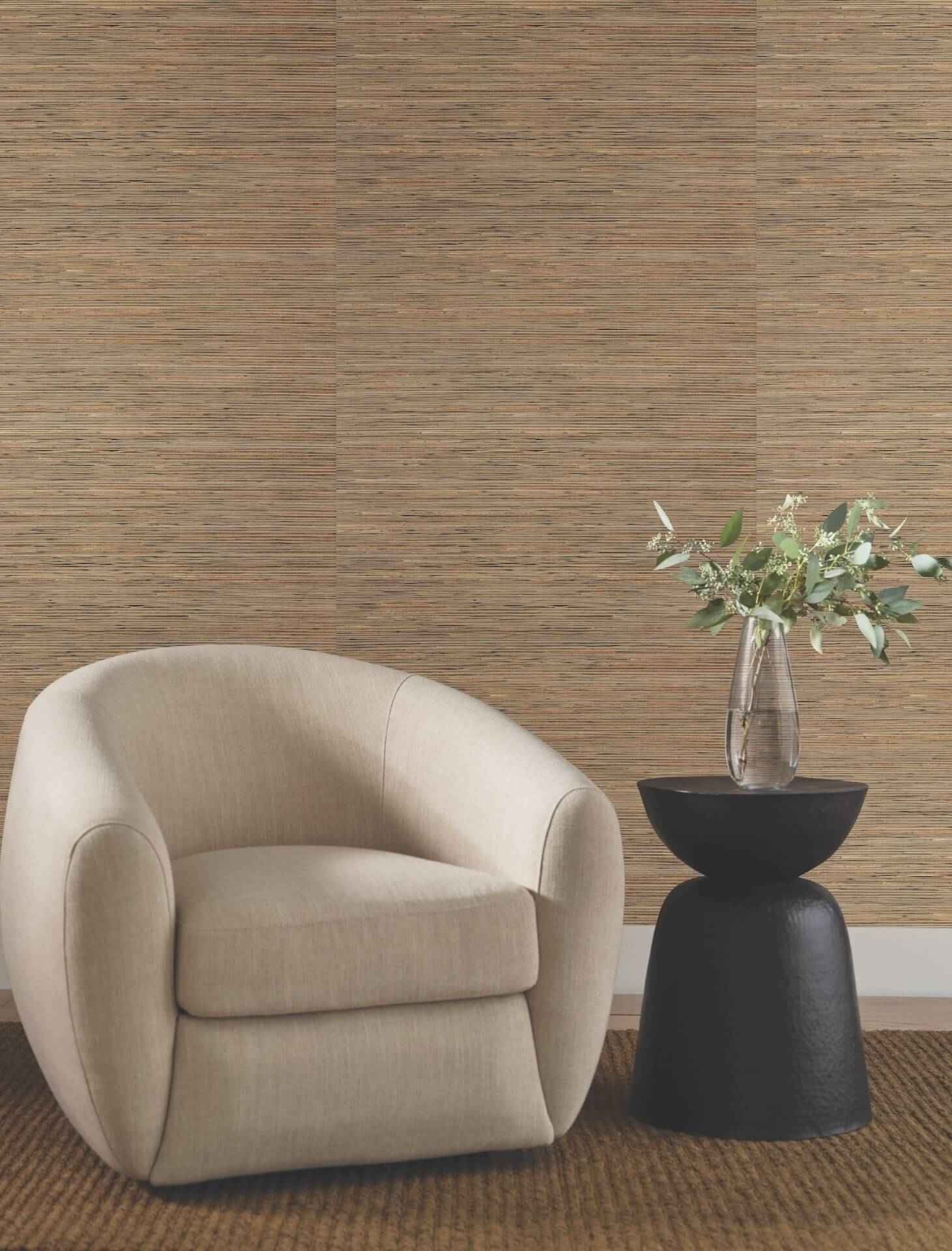 Bamboo Black Hemp Blend Wallpaper - York Wallcoverings - NT6101 - York Wallcoverings Wallpaper