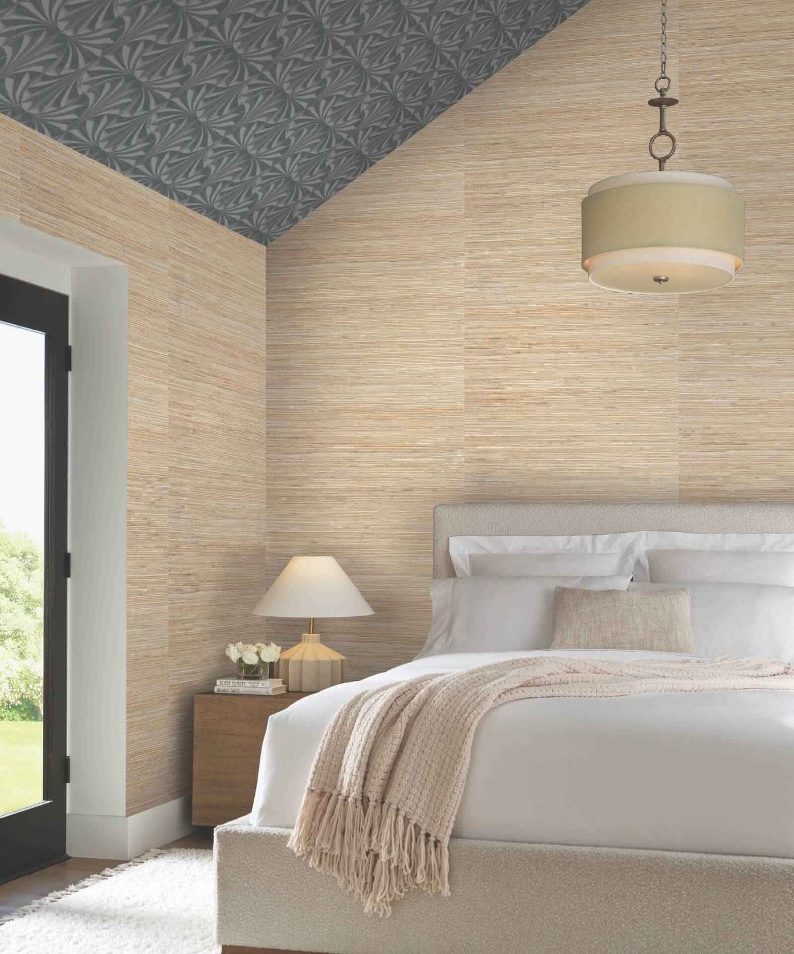 Bamboo White Hemp Blend Wallpaper - York Wallcoverings - NT6103 - York Wallcoverings Wallpaper