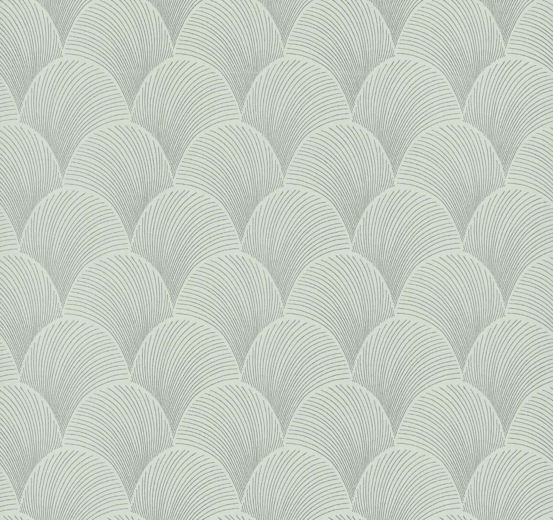 Metallic Light Green Scallop Wallpaper - York Wallcoverings - NT6106