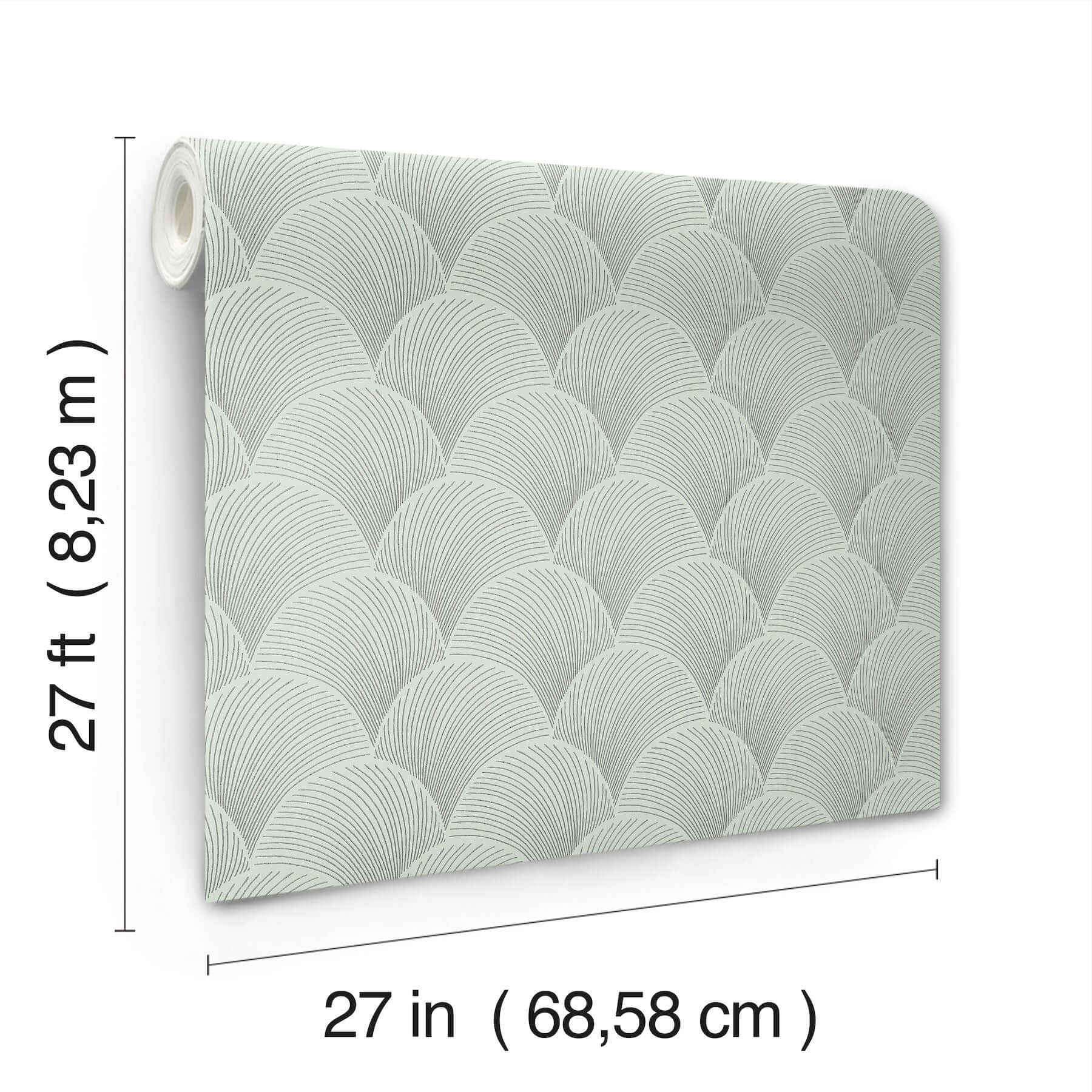 metallic-scallop-wallpaper-light-green-york-wallcoverings-nt6106 - York Wallcoverings Wallpaper