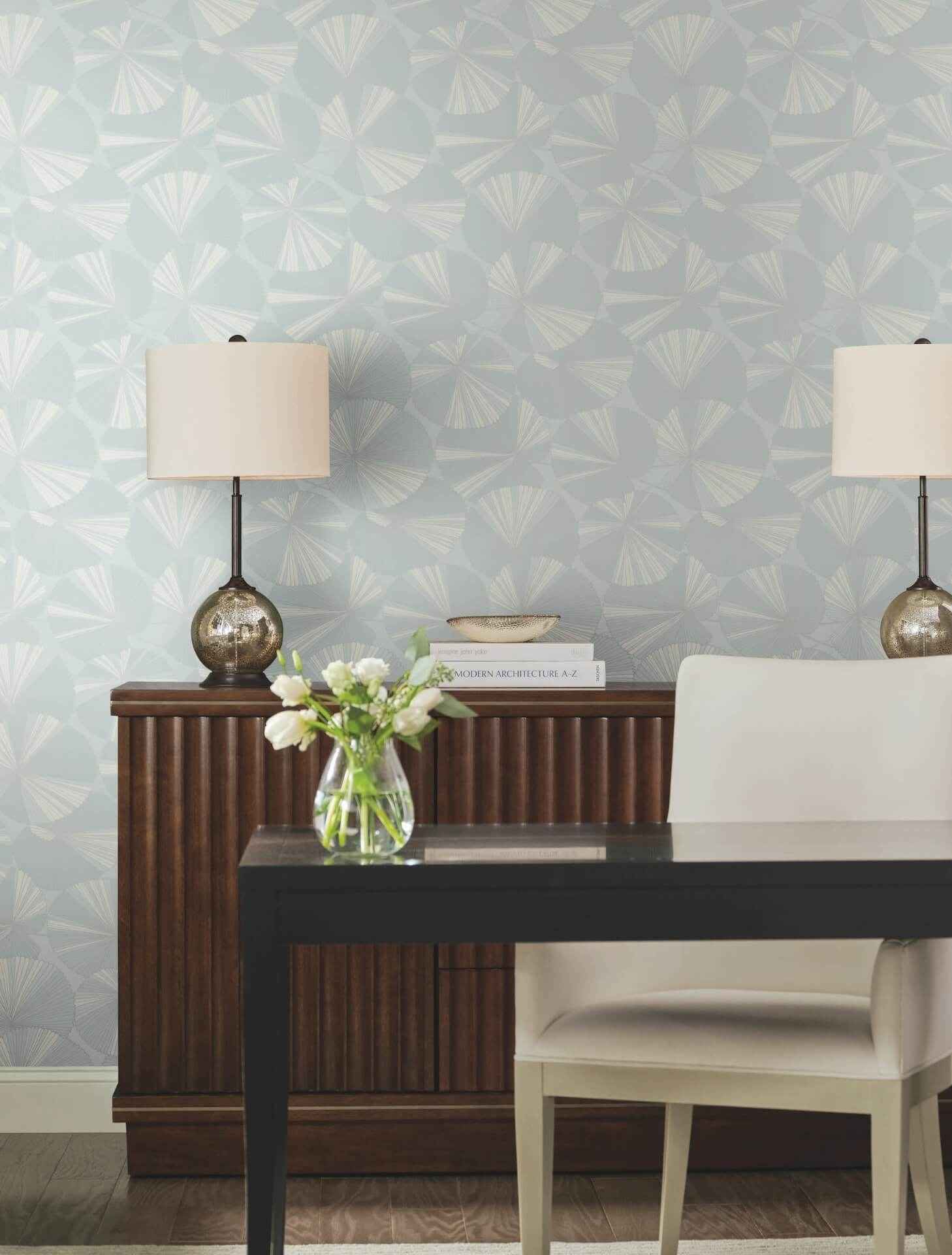 Layered Spa Lily Pads Wallpaper - York Wallcoverings - NT6116 - York Wallcoverings Wallpaper