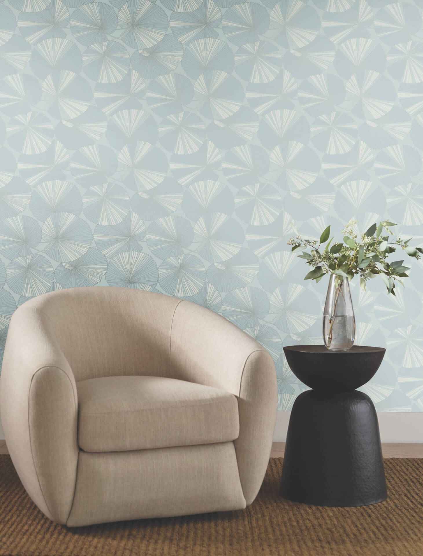 Layered Spa Lily Pads Wallpaper - York Wallcoverings - NT6116 - York Wallcoverings Wallpaper