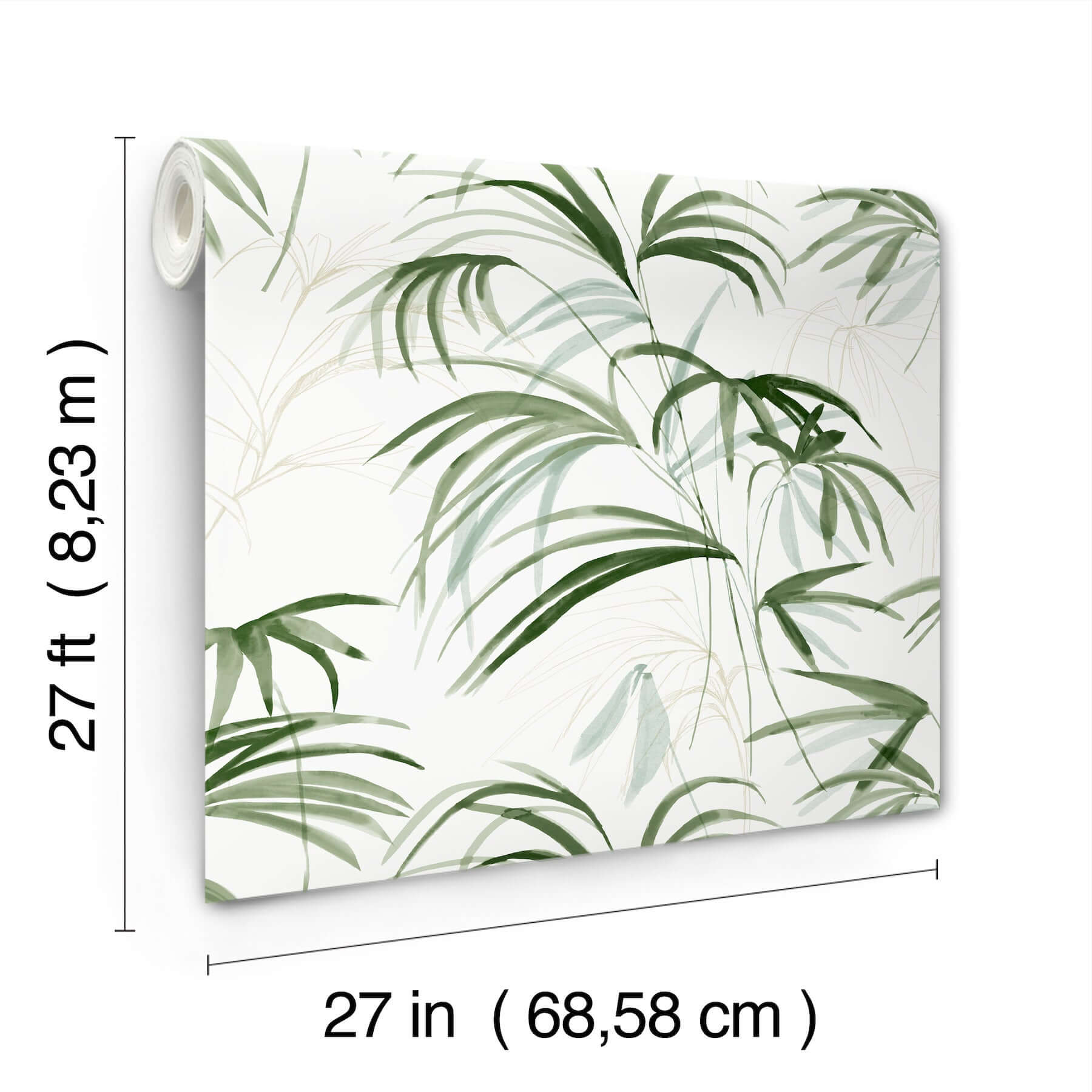 inky-palms-wallpaper-green-york-wallcoverings-nt6121 - York Wallcoverings Wallpaper
