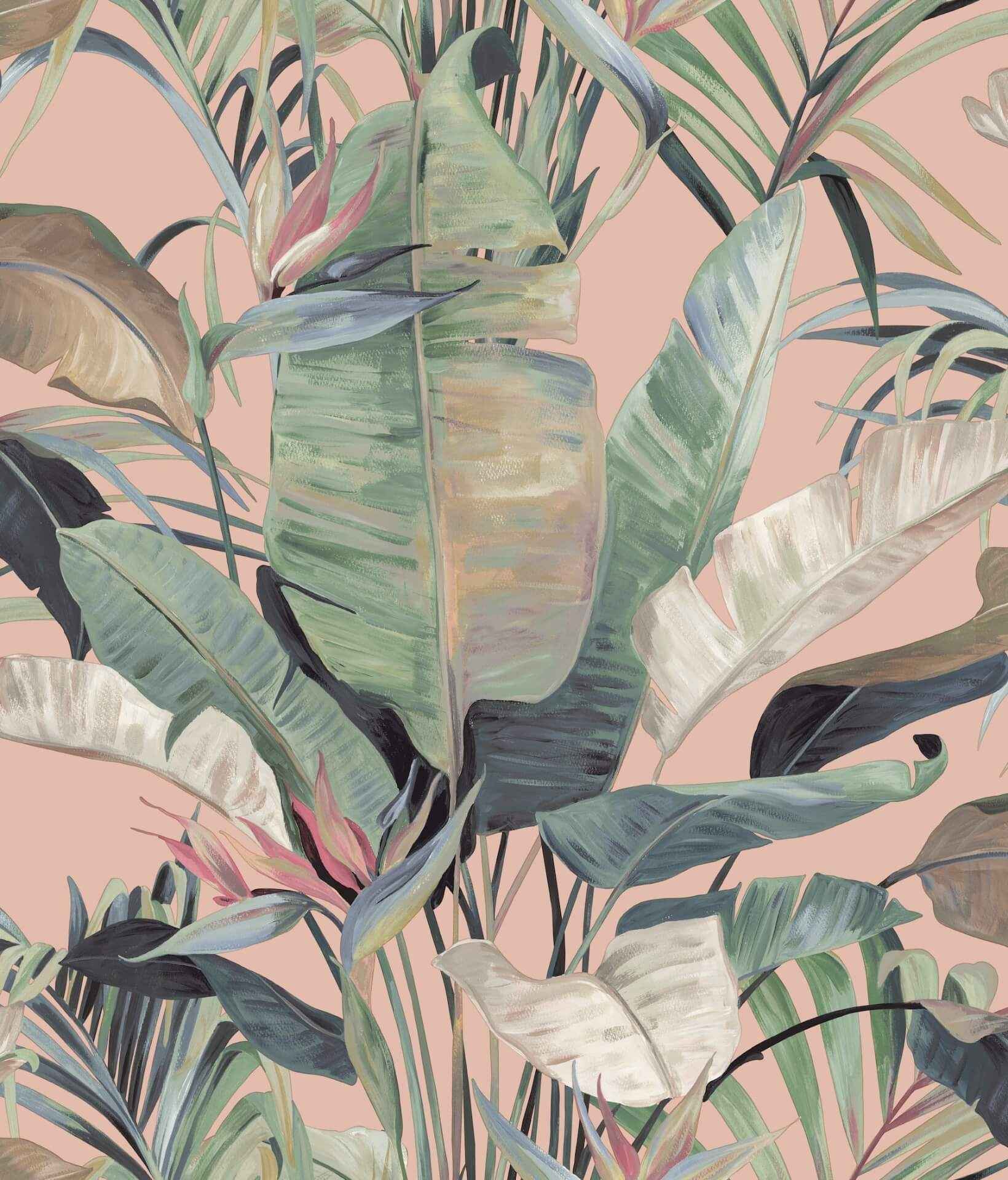 Tropical Coral Cabana Wallpaper - York Wallcoverings - NT6132