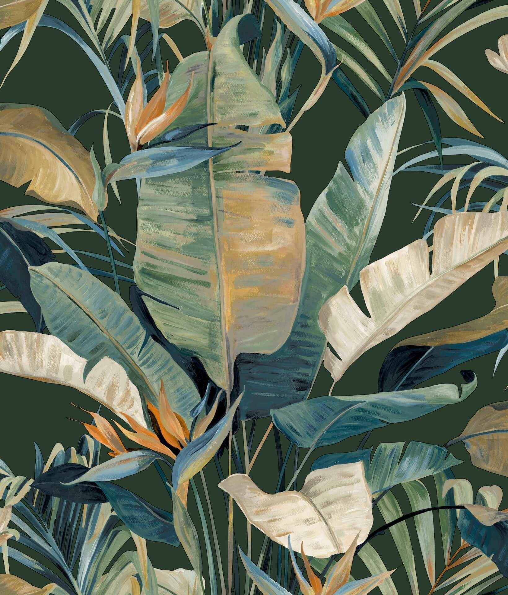 Tropical Green Cabana Wallpaper - York Wallcoverings - NT6136