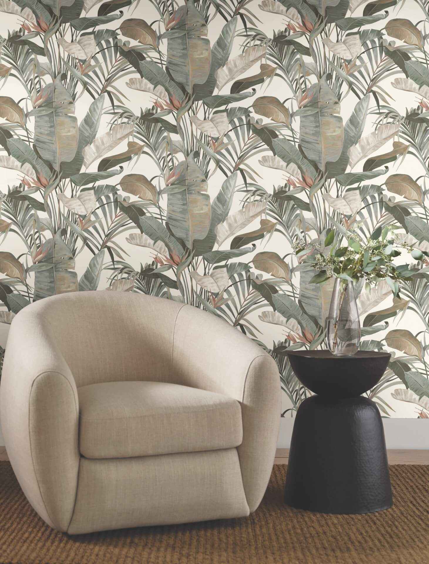 Tropical White Cabana Wallpaper - York Wallcoverings - NT6131 - York Wallcoverings Wallpaper