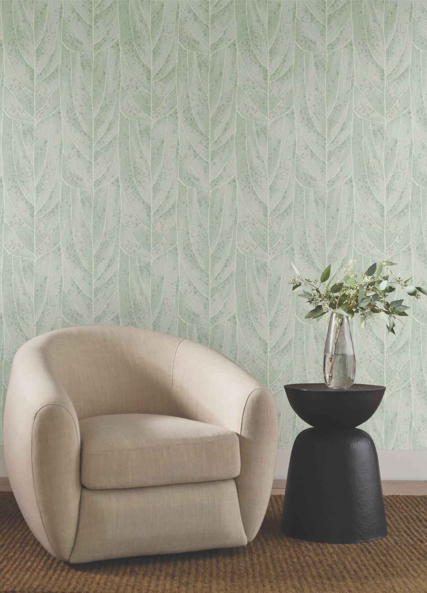 Dicot Spa Leaf Wallpaper - York Wallcoverings - NT6141 - York Wallcoverings Wallpaper