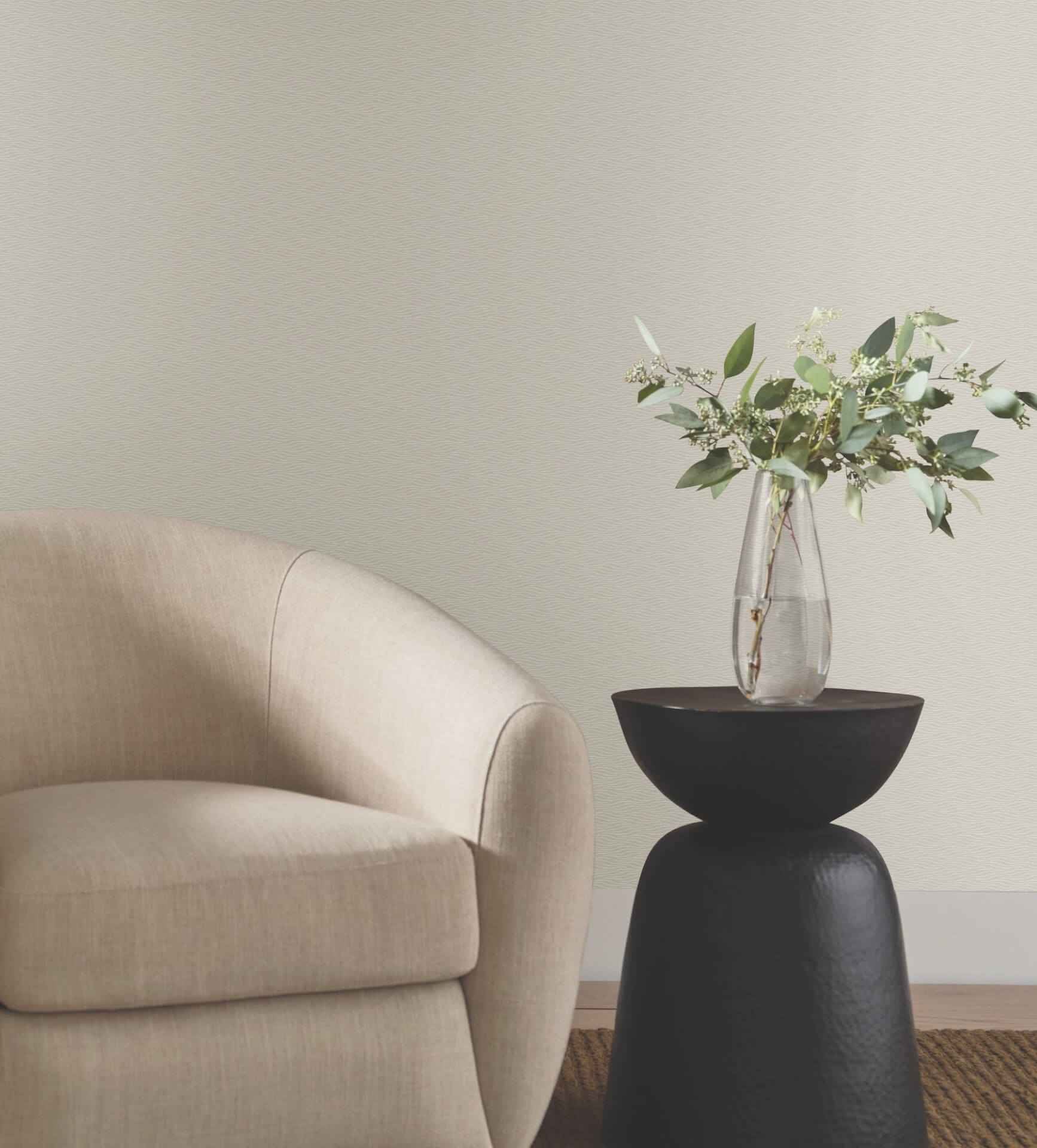 Elevated Taupe Waves Wallpaper - York Wallcoverings - NT6153 - York Wallcoverings Wallpaper