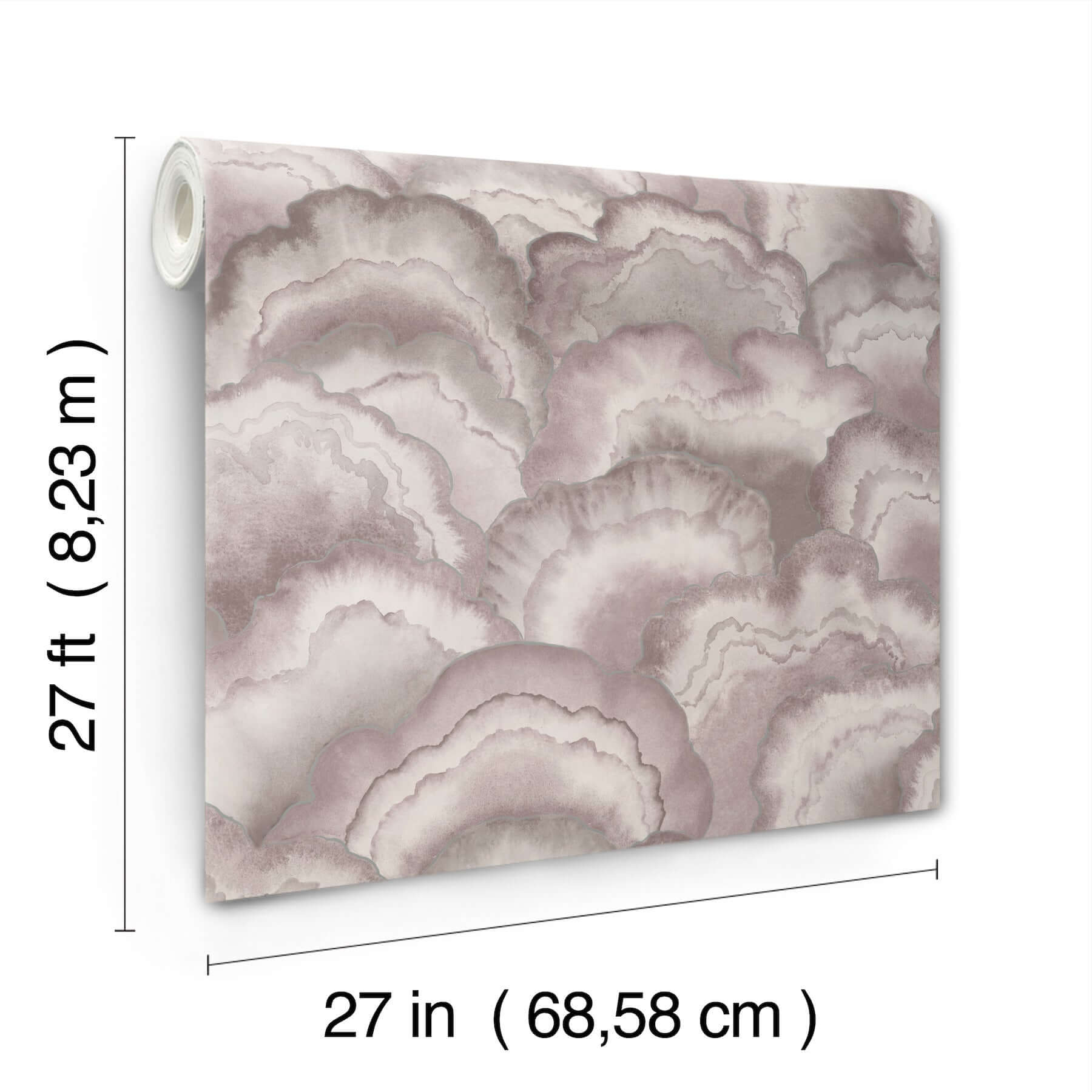 abalone-fans-wallpaper-lavender-york-wallcoverings-nt6185 - York Wallcoverings Wallpaper