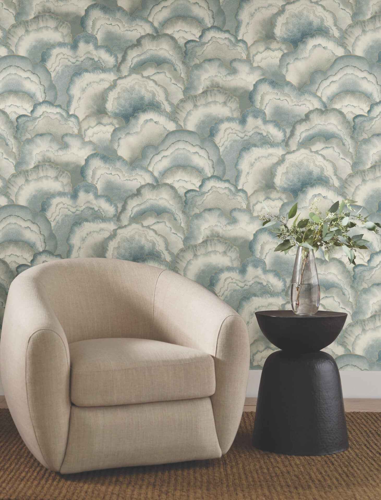 Abalone Mist Fans Wallpaper - York Wallcoverings - NT6184 - York Wallcoverings Wallpaper