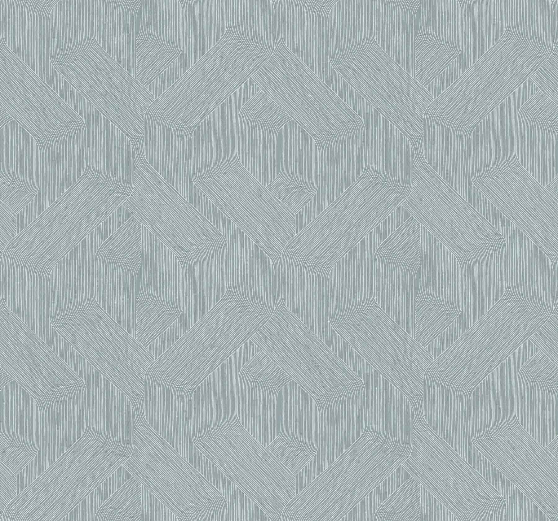 Fine Line Blue Geometric Wallpaper - York Wallcoverings - NT6194