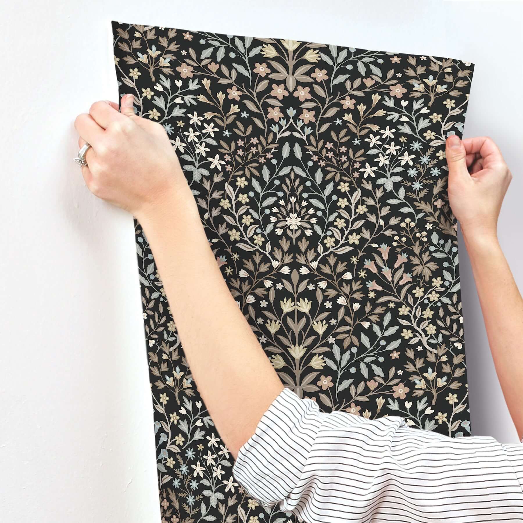 garden-black-neutral-terrace-wallpaper-york-wallcoverings-mf4725 - York Wallcoverings Wallpaper