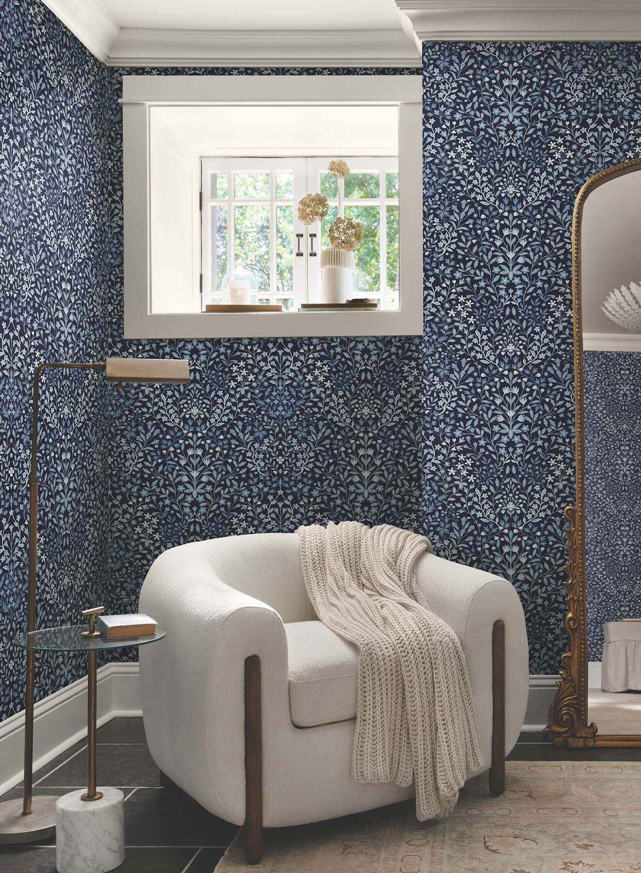Garden Blue Terrace Wallpaper - York Wallcoverings - MF4723 - York Wallcoverings Wallpaper