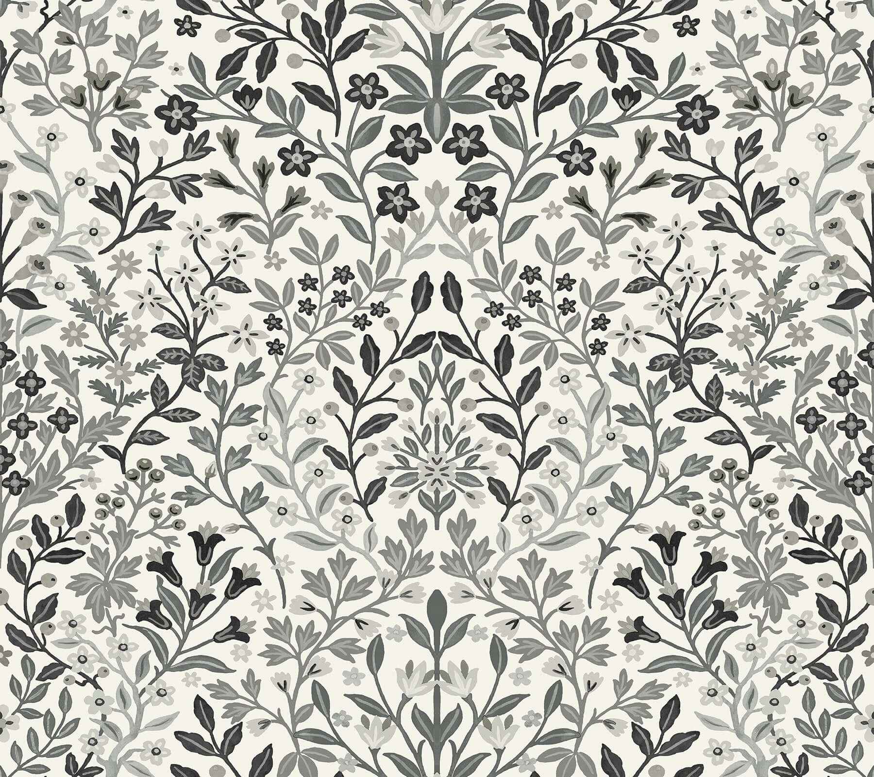 Garden White & Black Terrace Wallpaper - York Wallcoverings - MF4724