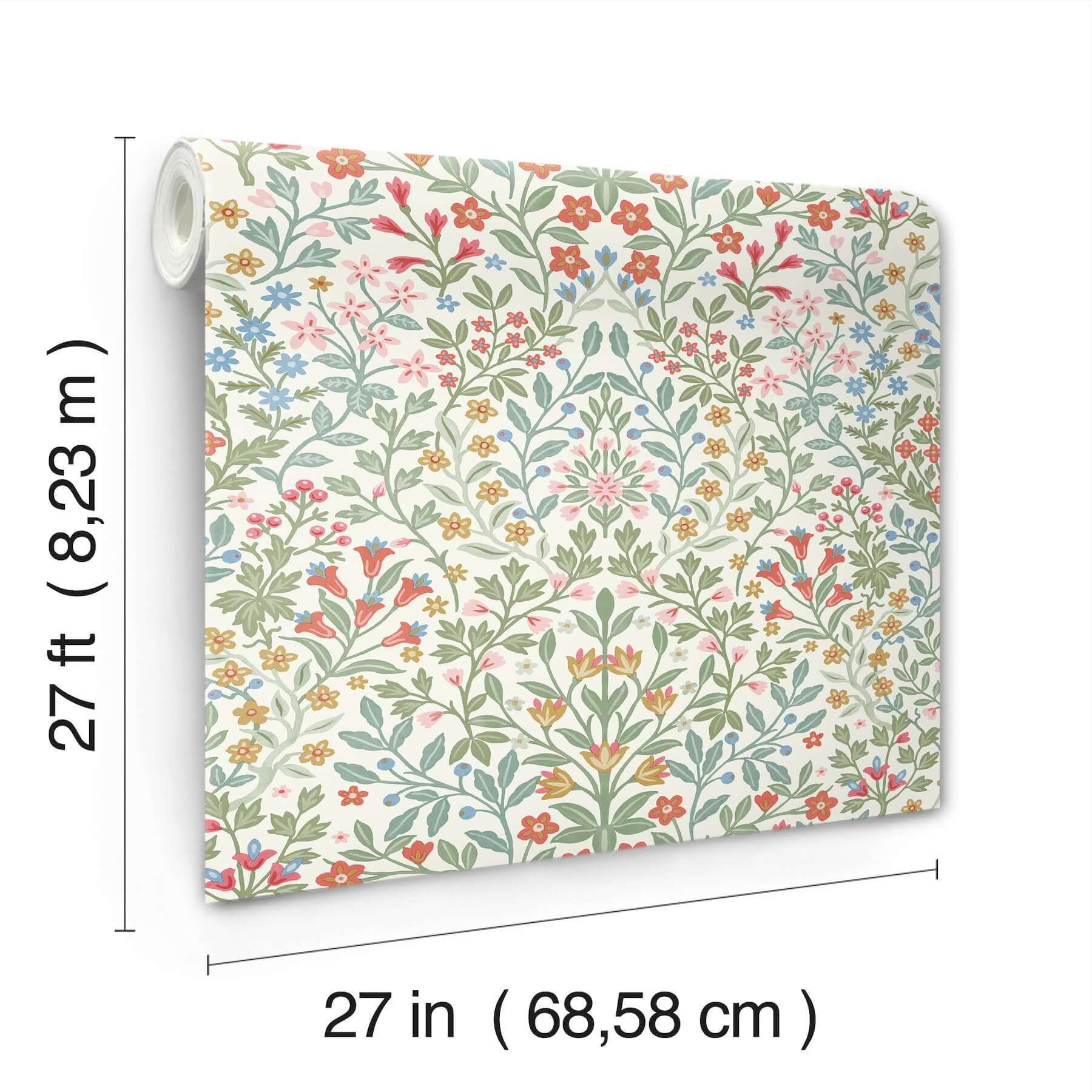 garden-white-multicolor-terrace-wallpaper-york-wallcoverings-mf4726 - York Wallcoverings Wallpaper