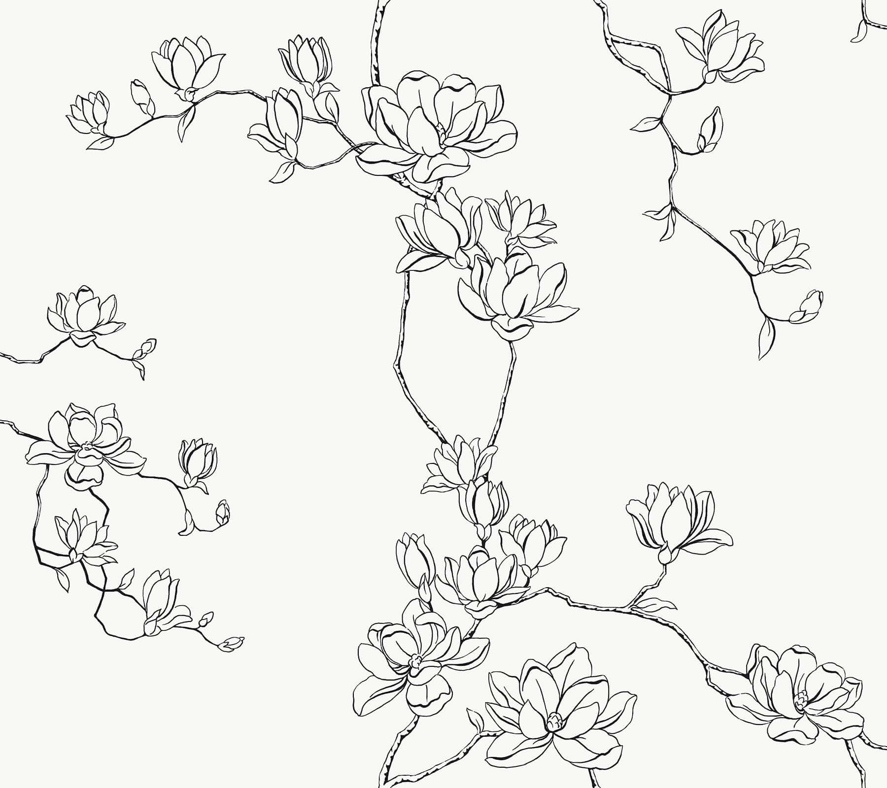 magnolia-black-branches-wallpaper-york-wallcoverings-mf4731 - York Wallcoverings Wallpaper