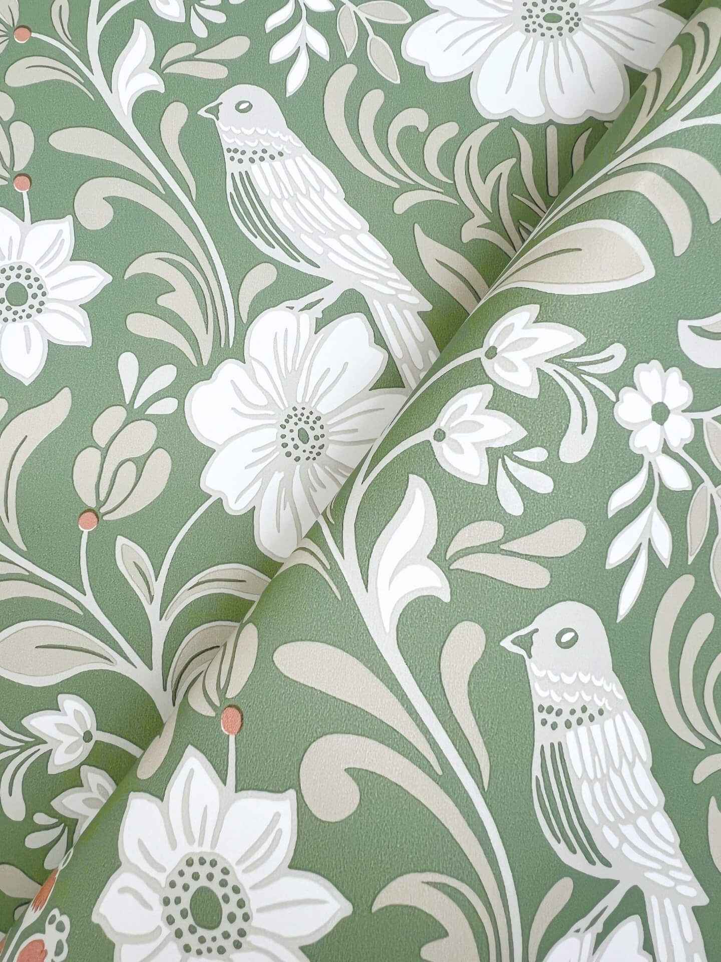 Colette Bright Green Wallpaper - York Wallcoverings - MF4747 - York Wallcoverings Wallpaper