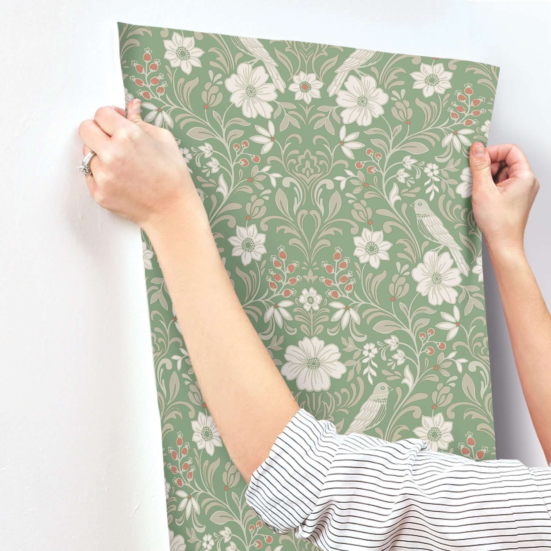 colette-bright-green-wallpaper-york-wallcoverings-mf4747 - York Wallcoverings Wallpaper