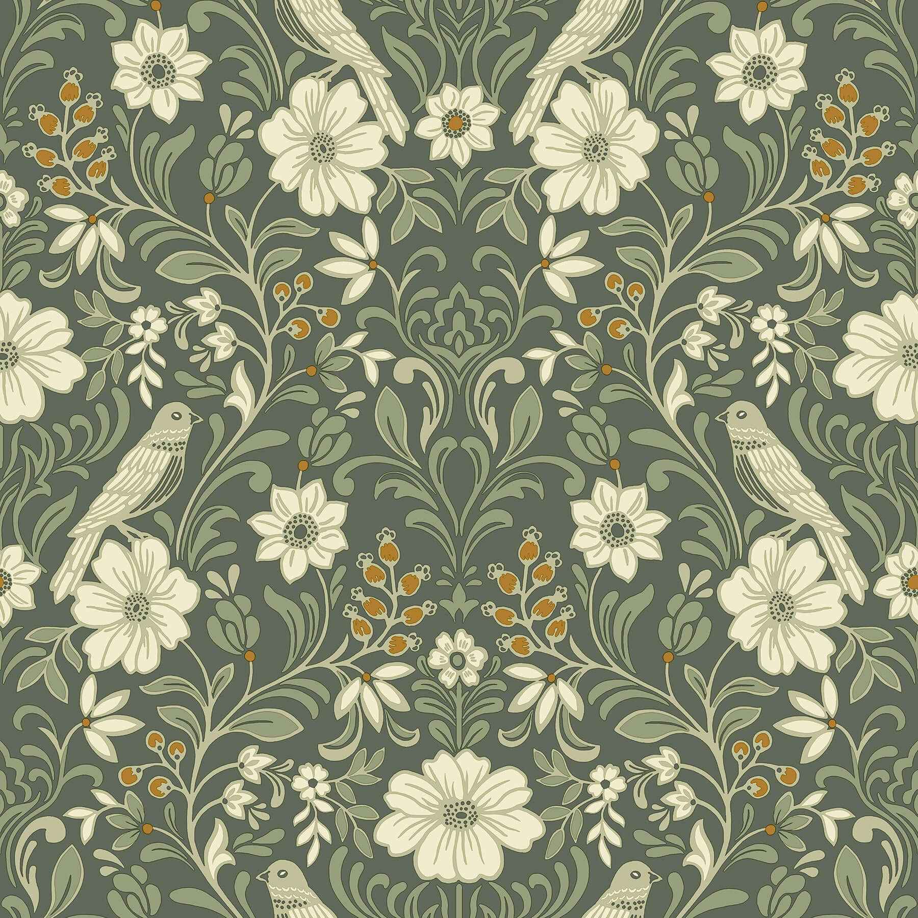 Colette Olive Wallpaper - York Wallcoverings - MF4741