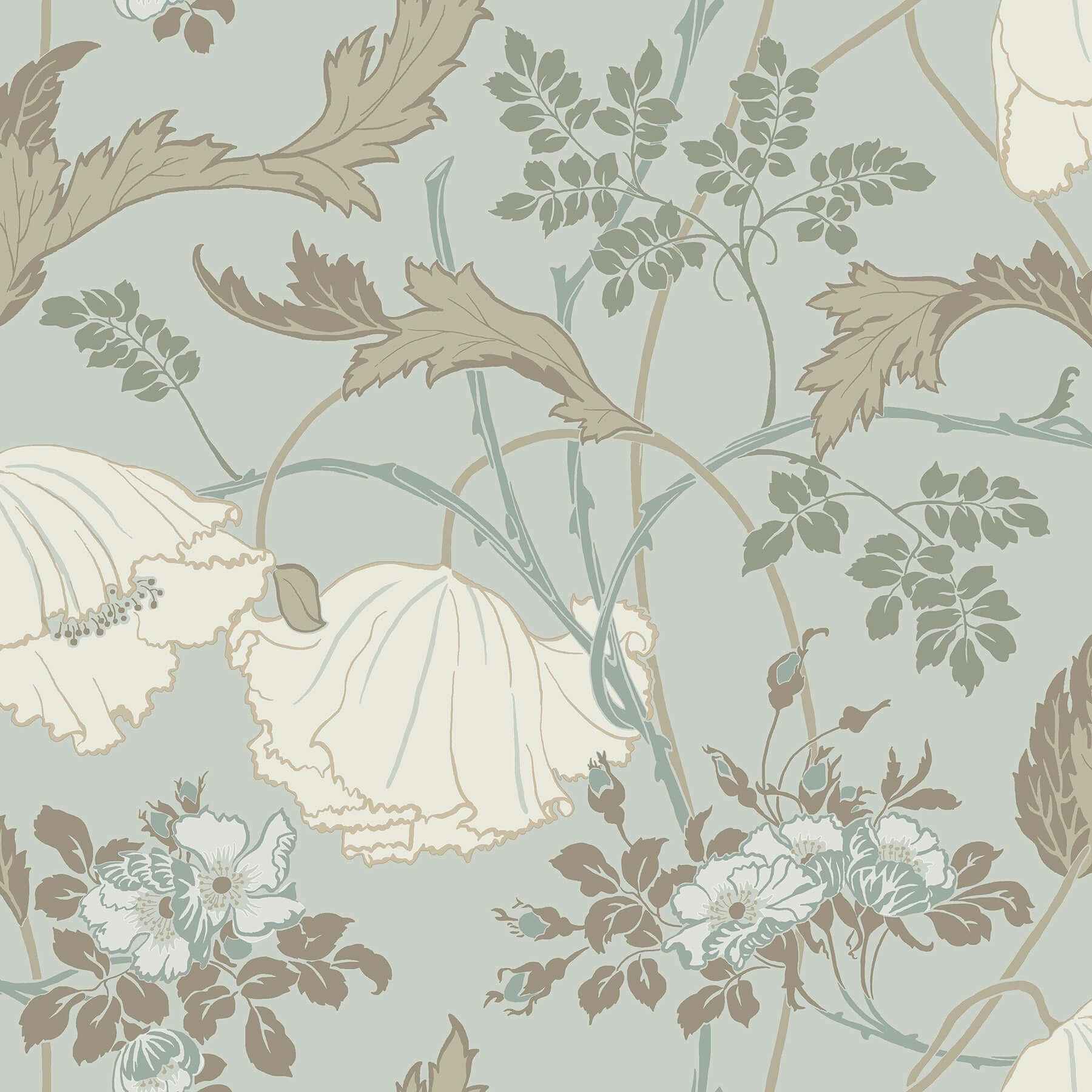 Gwendolyn Blue & Suede Wallpaper - York Wallcoverings - MF4755