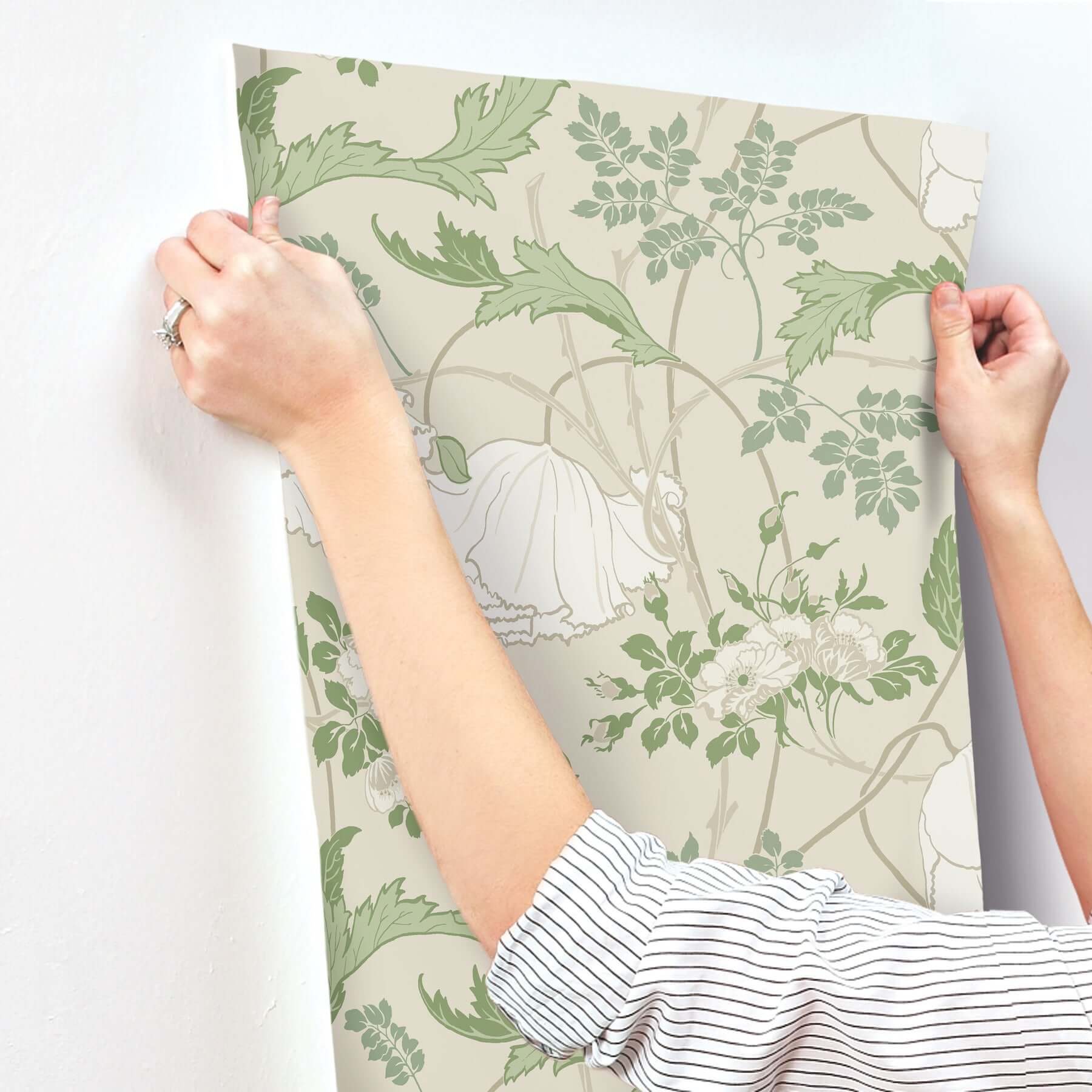 gwendolyn-ecru-green-wallpaper-york-wallcoverings-mf4751 - York Wallcoverings Wallpaper