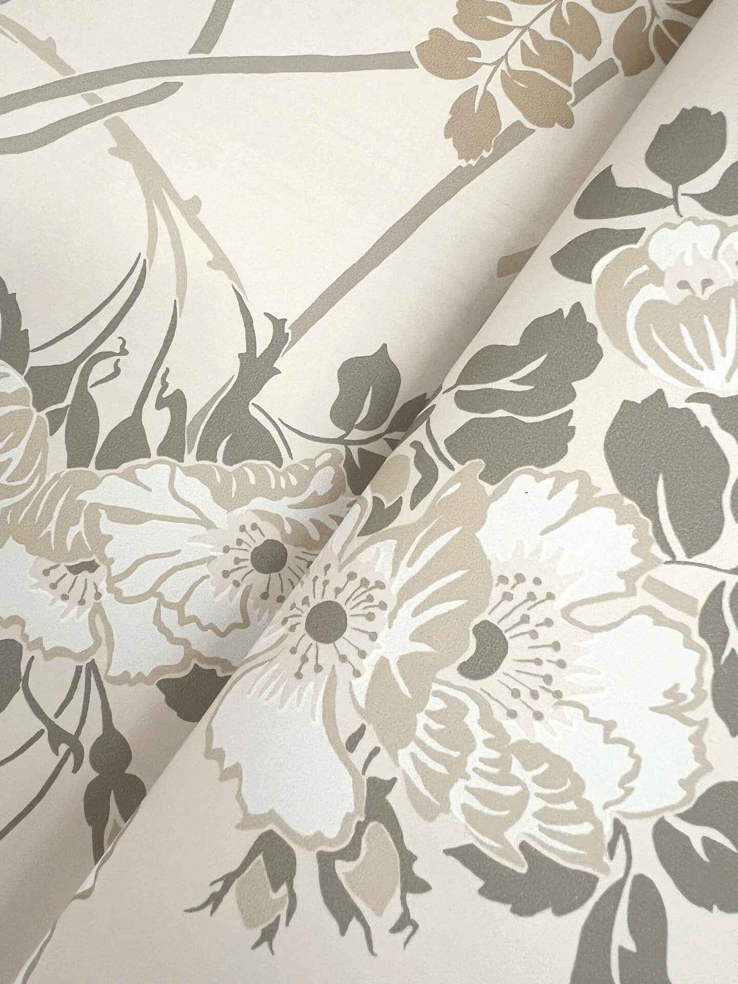 Gwendolyn Ivory & Grey Wallpaper - York Wallcoverings - MF4753 - York Wallcoverings Wallpaper