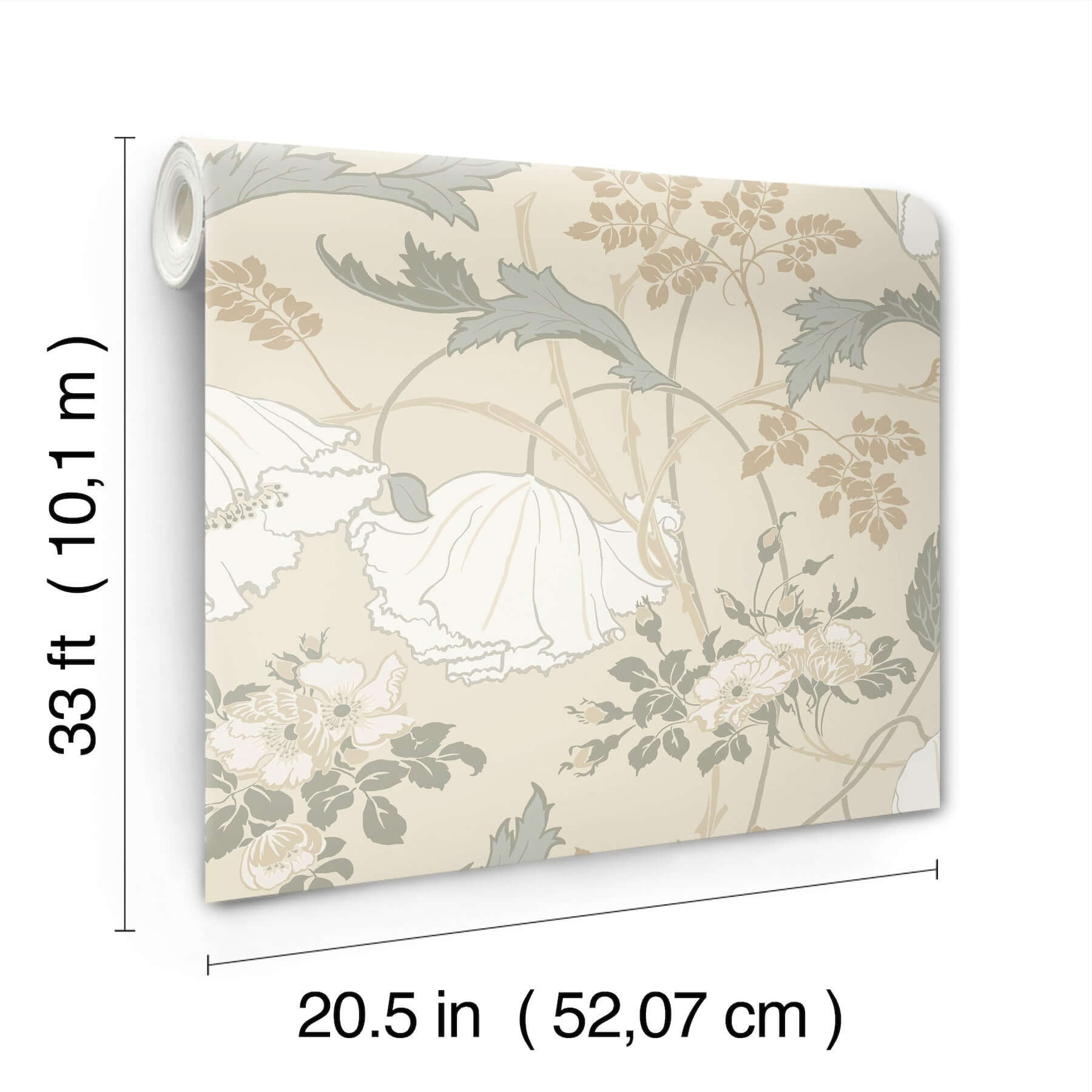 gwendolyn-ivory-grey-wallpaper-york-wallcoverings-mf4753 - York Wallcoverings Wallpaper