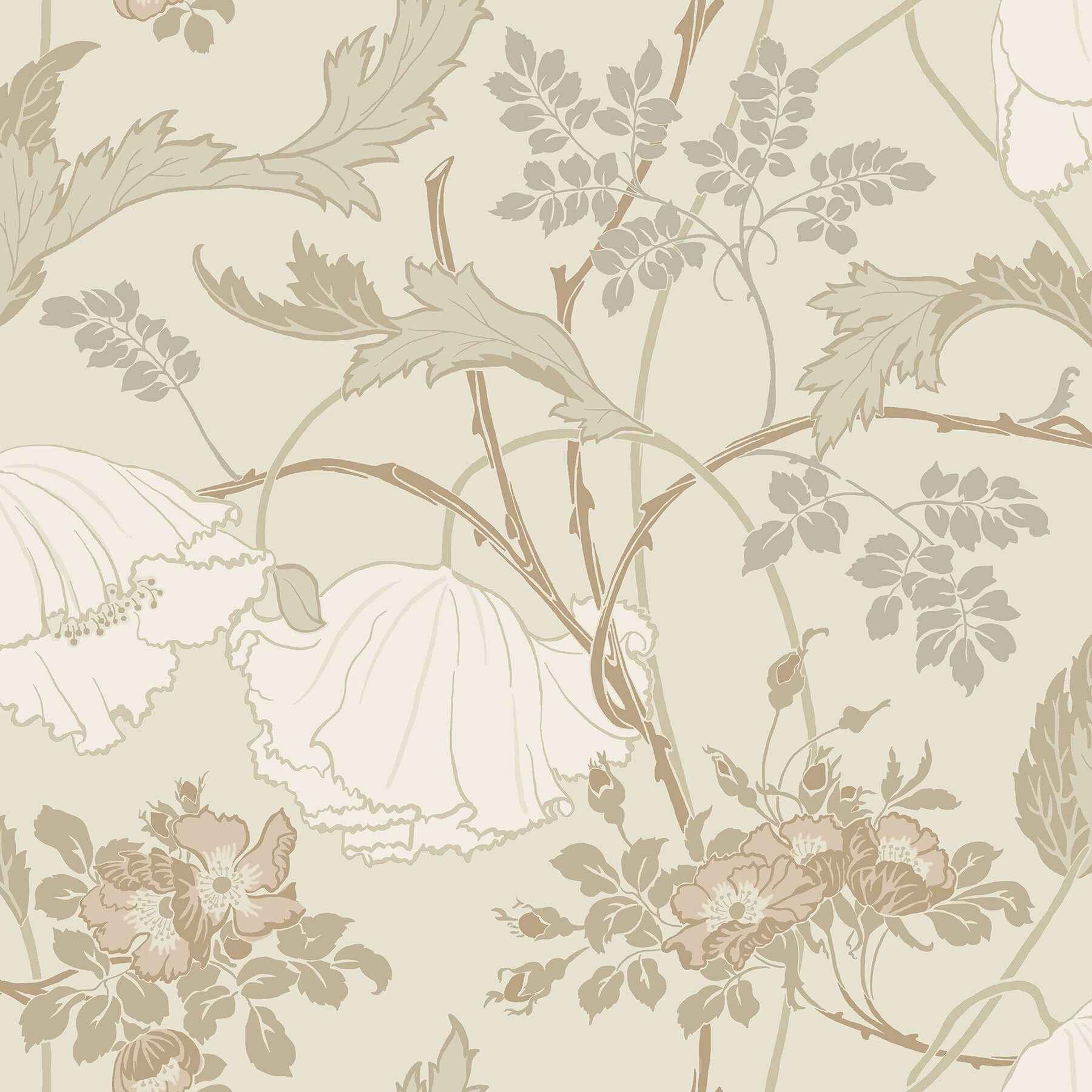 Gwendolyn Neutral & Coral Wallpaper - York Wallcoverings - MF4752