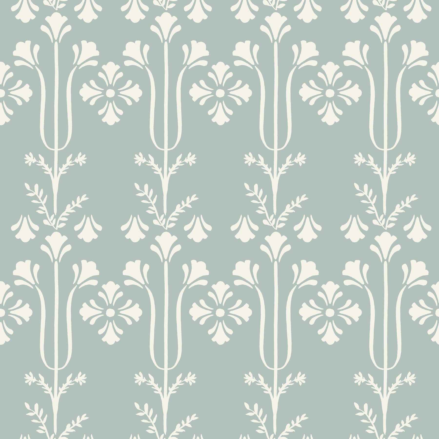 Lydia Blue Wallpaper - York Wallcoverings - MF4806