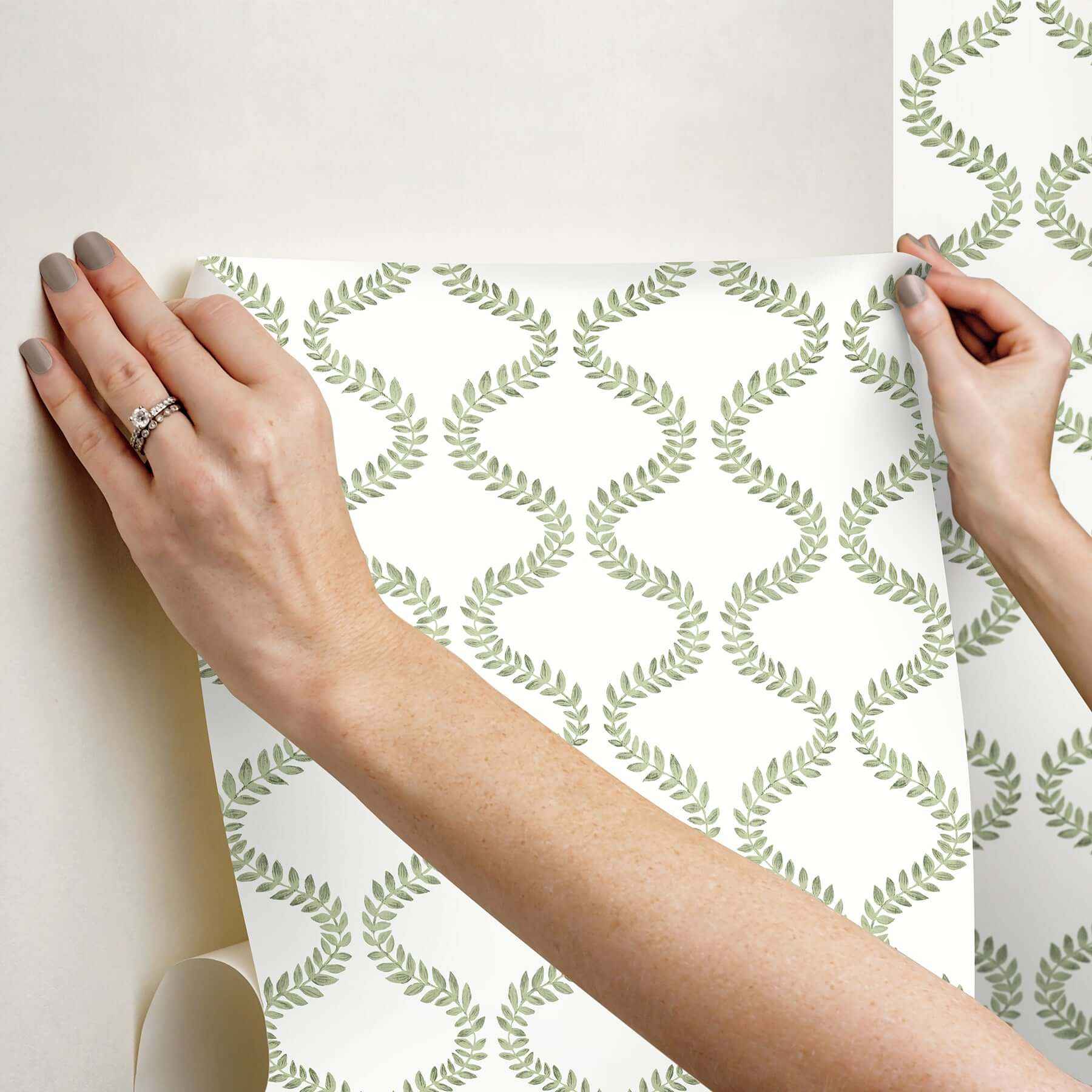 Florentine Green Vine Trellis Peel & Stick Wallpaper - York Wallcoverings - PSW1574RL - York Wallcoverings Wallpaper